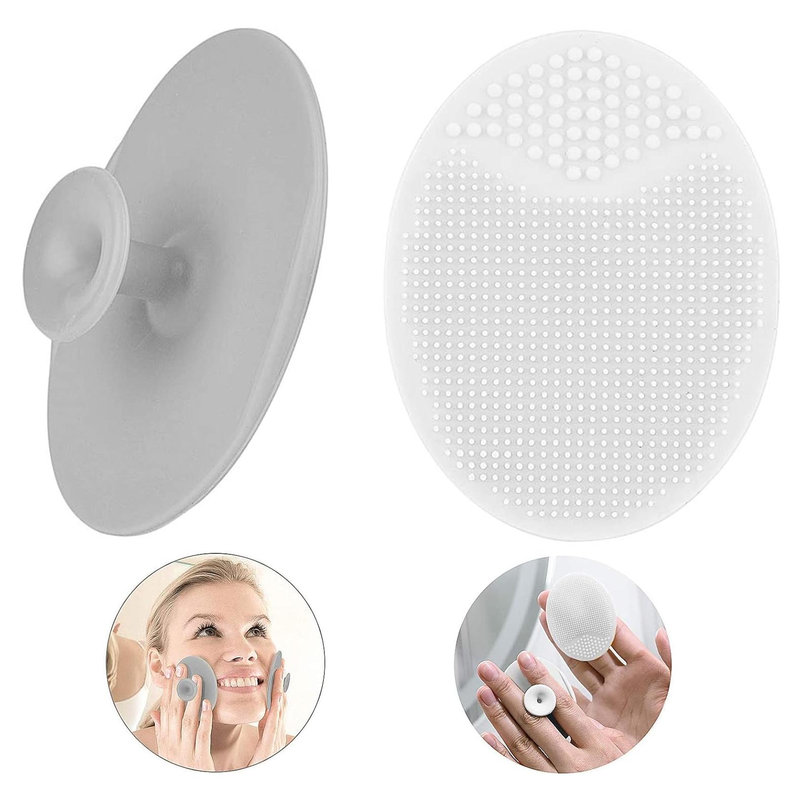 Exfoliador Facial de Silicona Luckyiren - 2 Paquetes Gris y Blanco