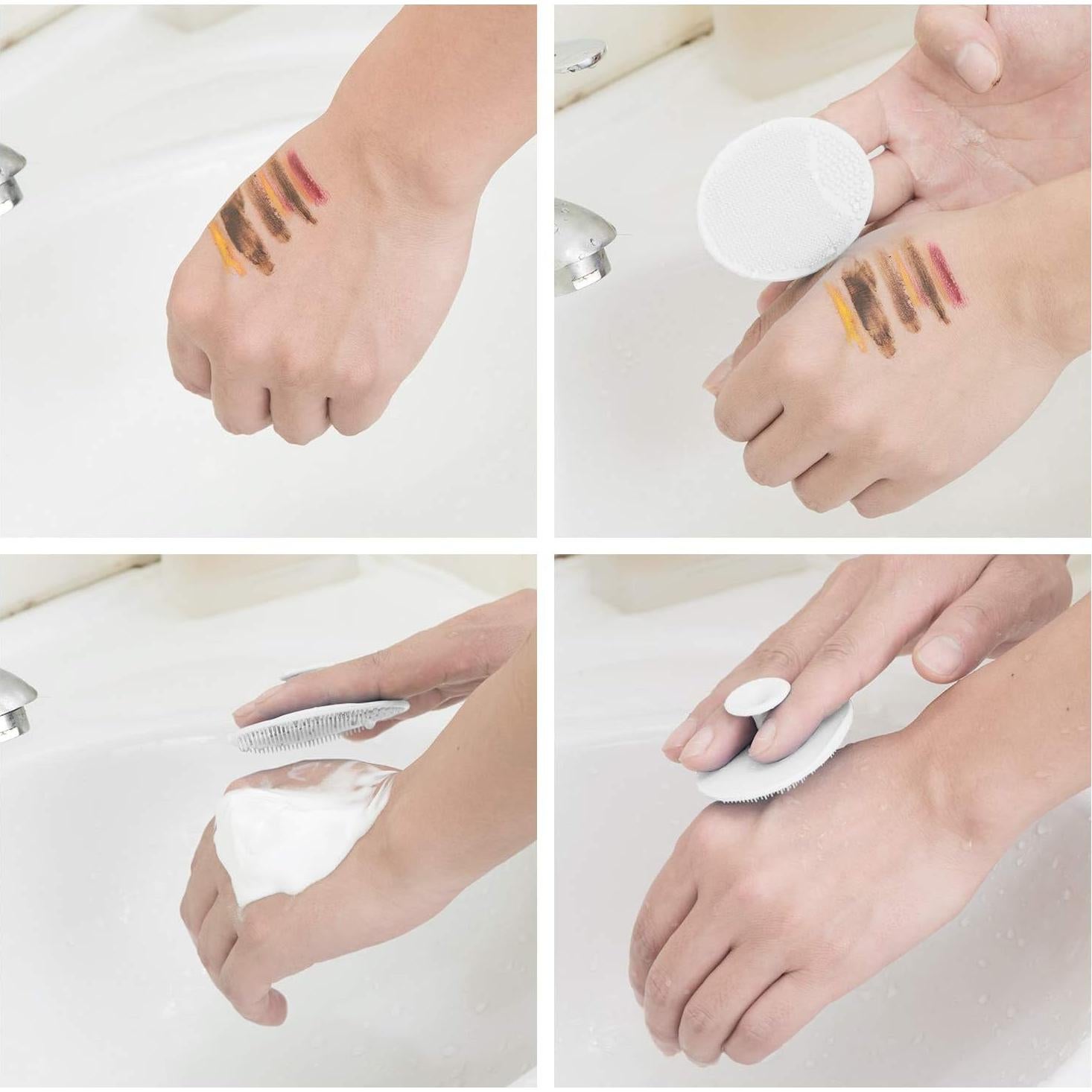 Exfoliador Facial de Silicona Luckyiren - 2 Paquetes Gris y Blanco