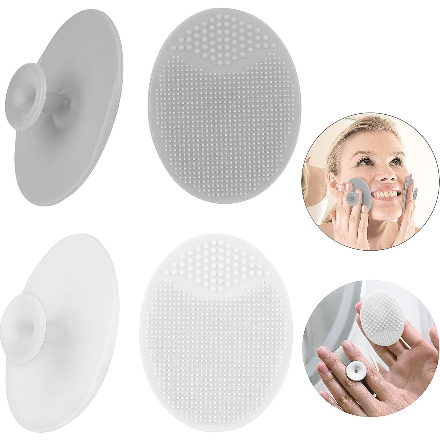 Exfoliador Facial de Silicona Luckyiren - 2 Paquetes Gris y Blanco