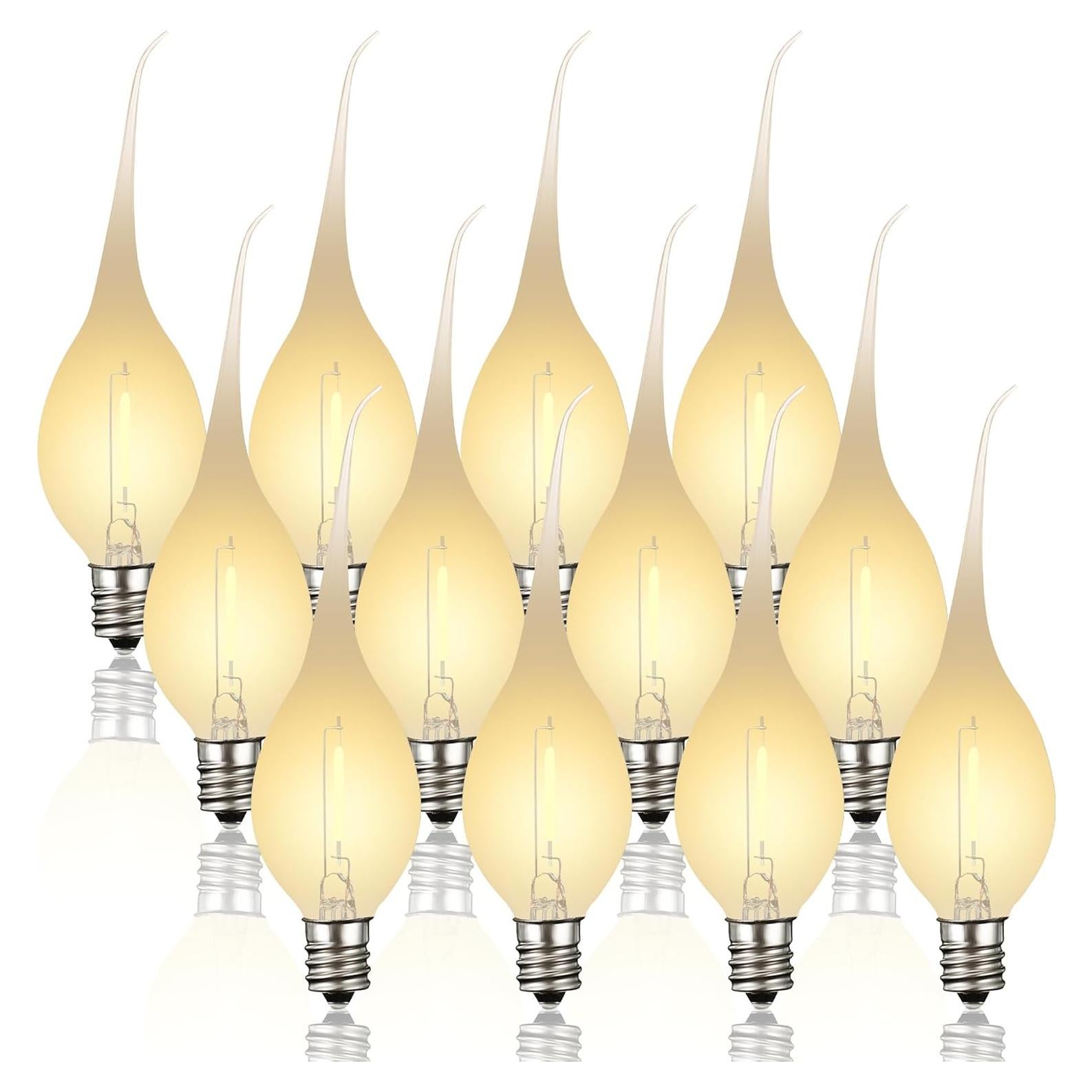 Bombillas LED de Vela de Silicona Meonum 12 Pcs E12 120V