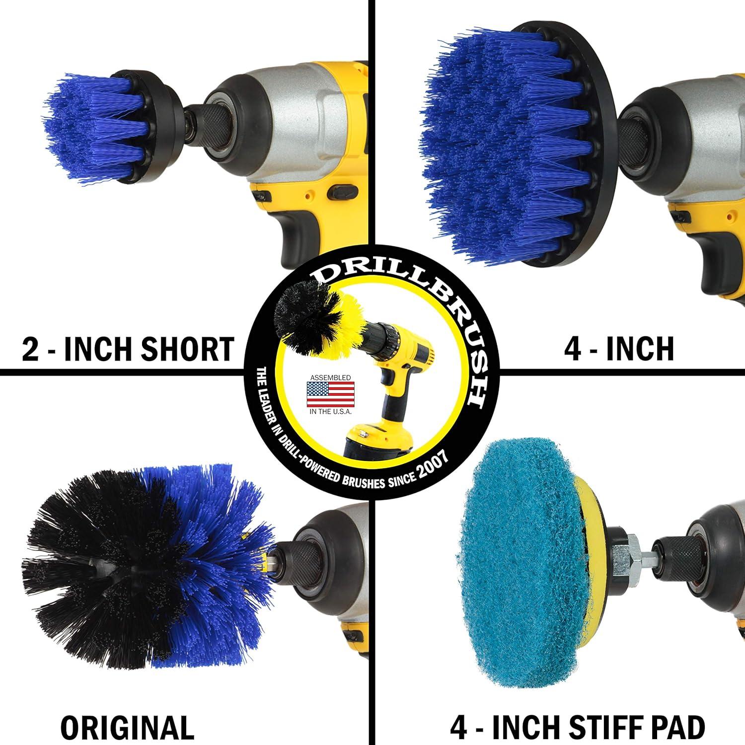 Kit de Limpieza Drillbrush - 3 Cepillos y 3 Almohadillas Azules