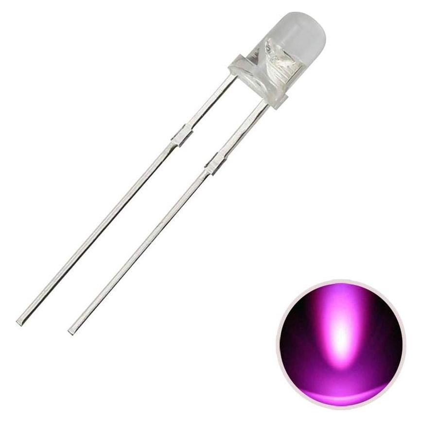 Diodo Emisor de Luz LED 3mm Morado Tegg 100pcs