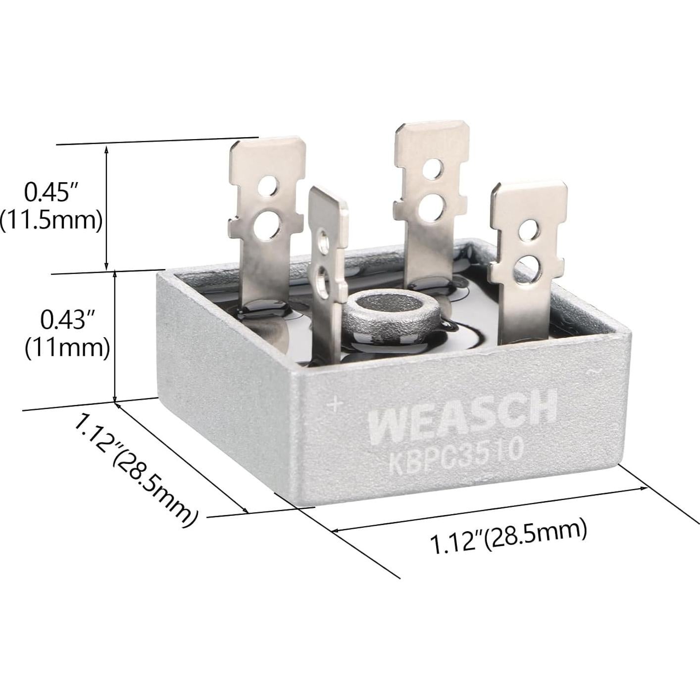 Diodo Rectificador de Puente Weasch KBPC5010 1000V 50A 2 Pcs