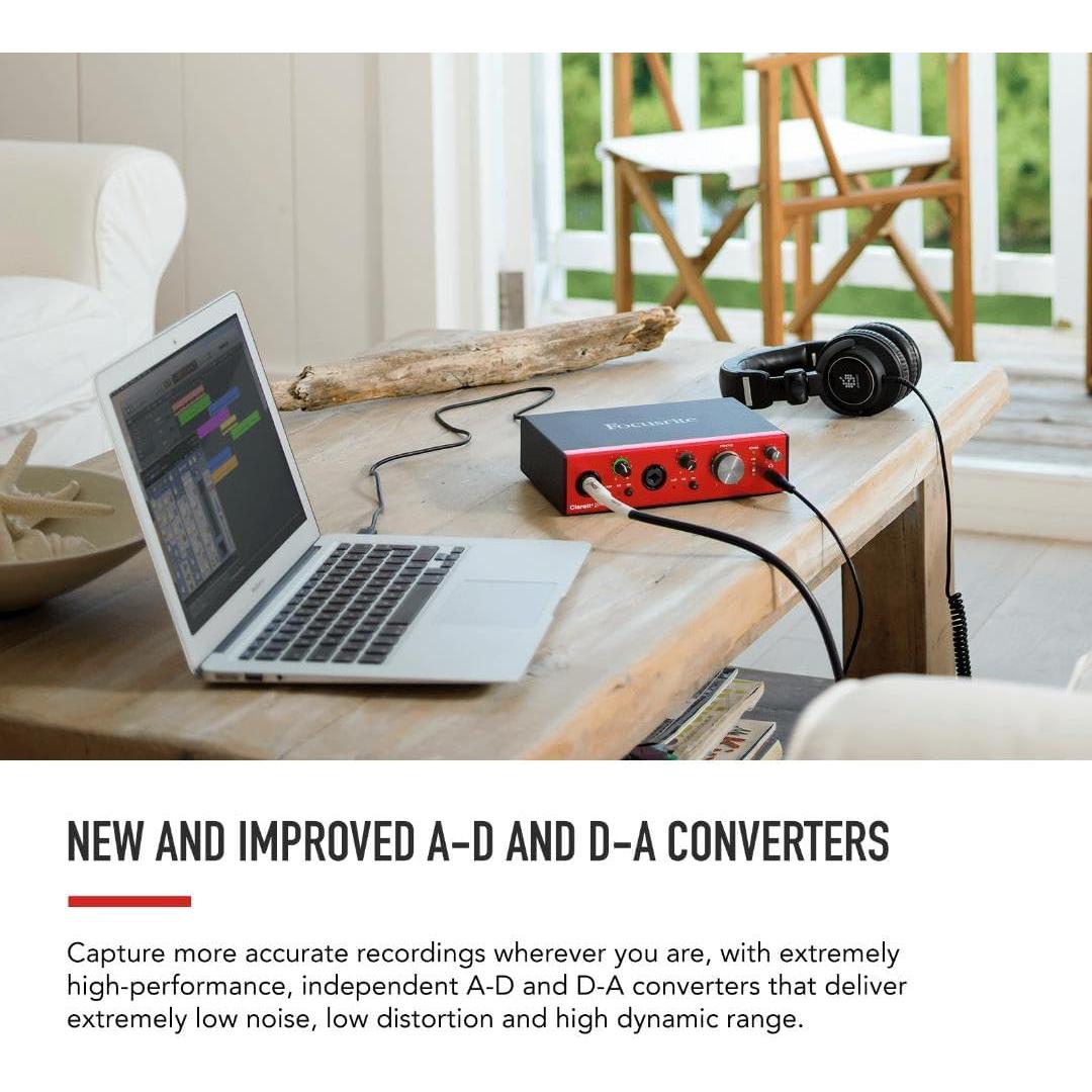 Focusrite Clarett+ 2Pre Interfaz de Audio USB-C 2 Preamplificadores