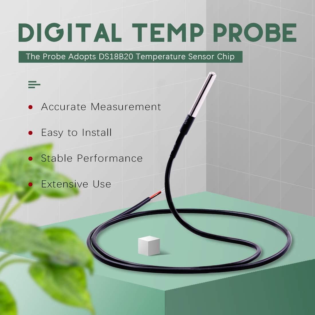 Sensor de Temperatura Digital Impermeable Hilitchi DS18B20 - Paquete de 5