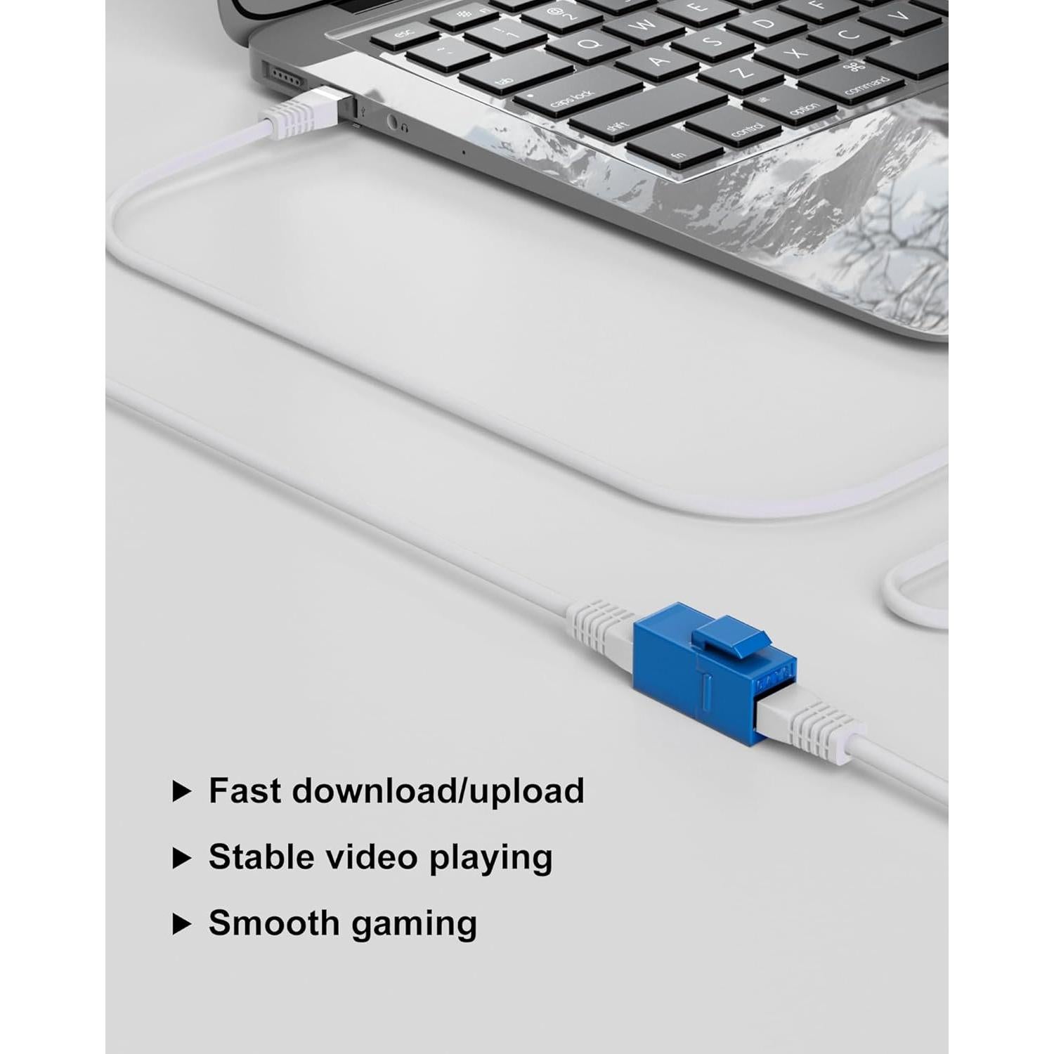 Acoplador RJ45 Cat6 VANDESAIL 20-Pack Hembra a Hembra Azul