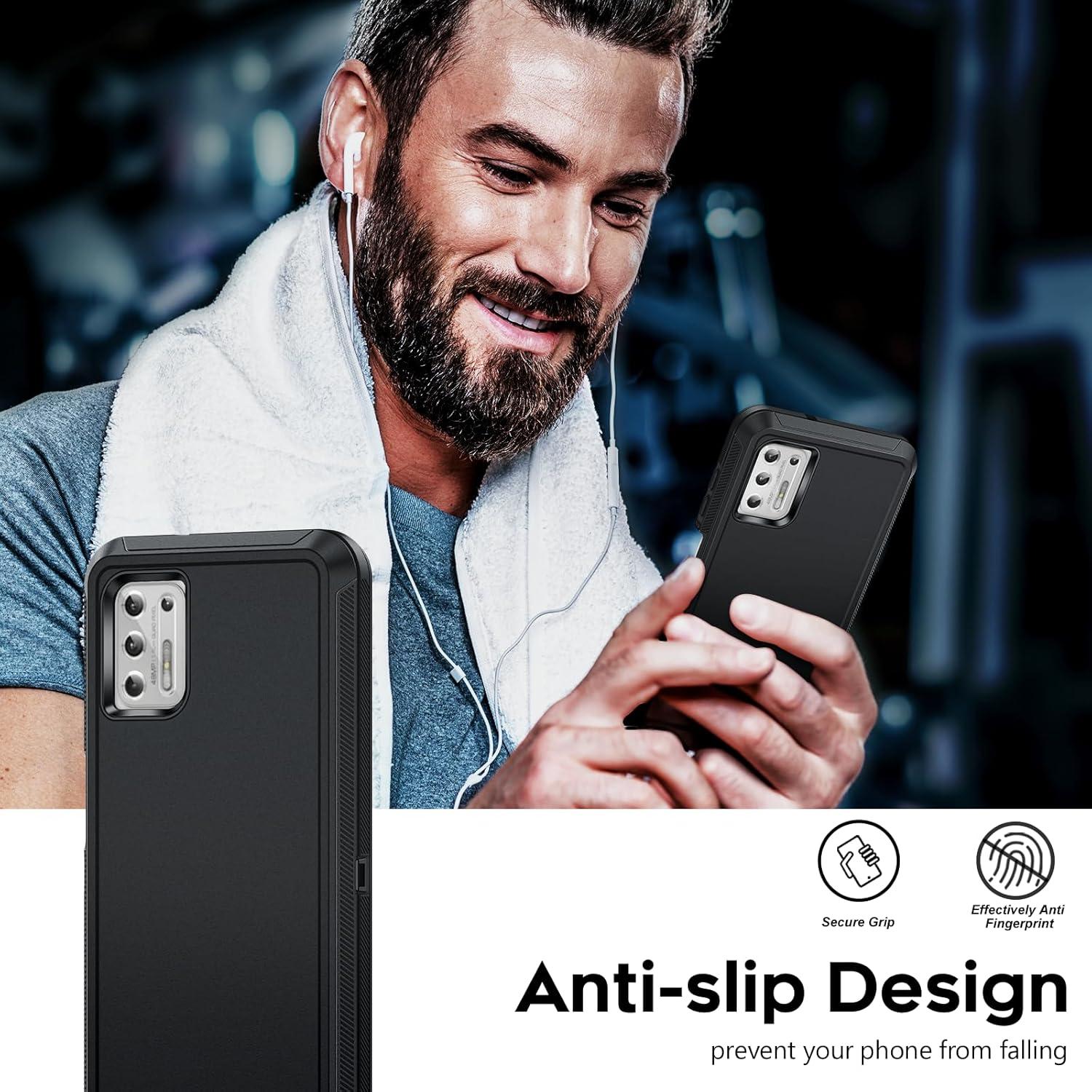 Funda LeYi para Moto G Stylus 4G 2021 - Grado Militar, Negro