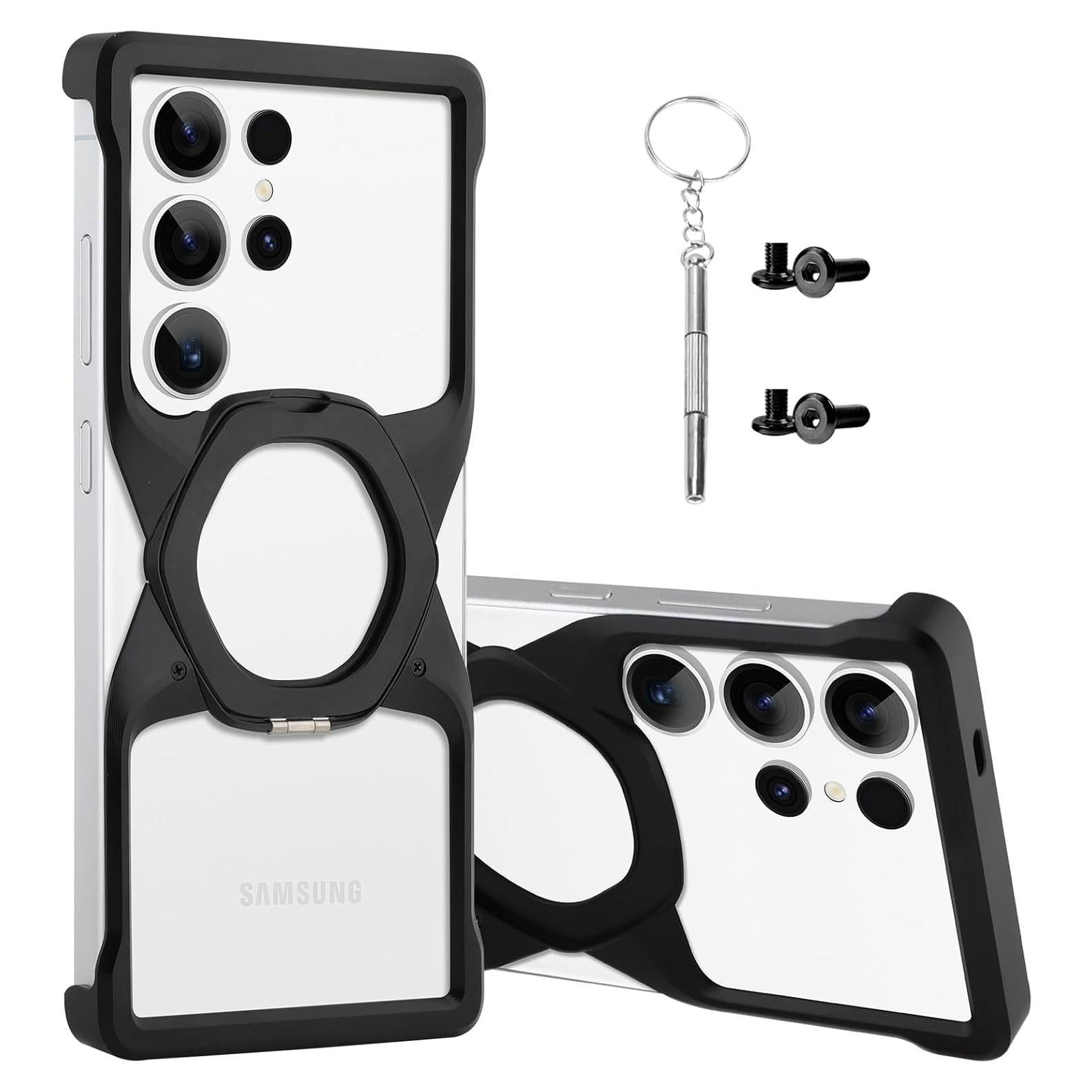 Funda para Samsung Galaxy S25 Ultra Aluminio Negro Minimalista