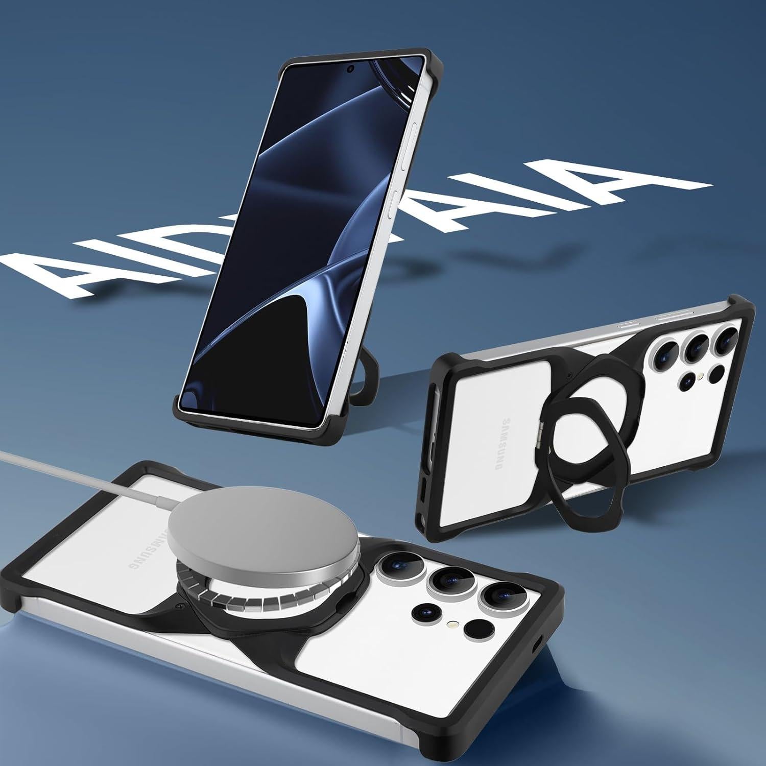 Funda para Samsung Galaxy S25 Ultra Aluminio Negro Minimalista