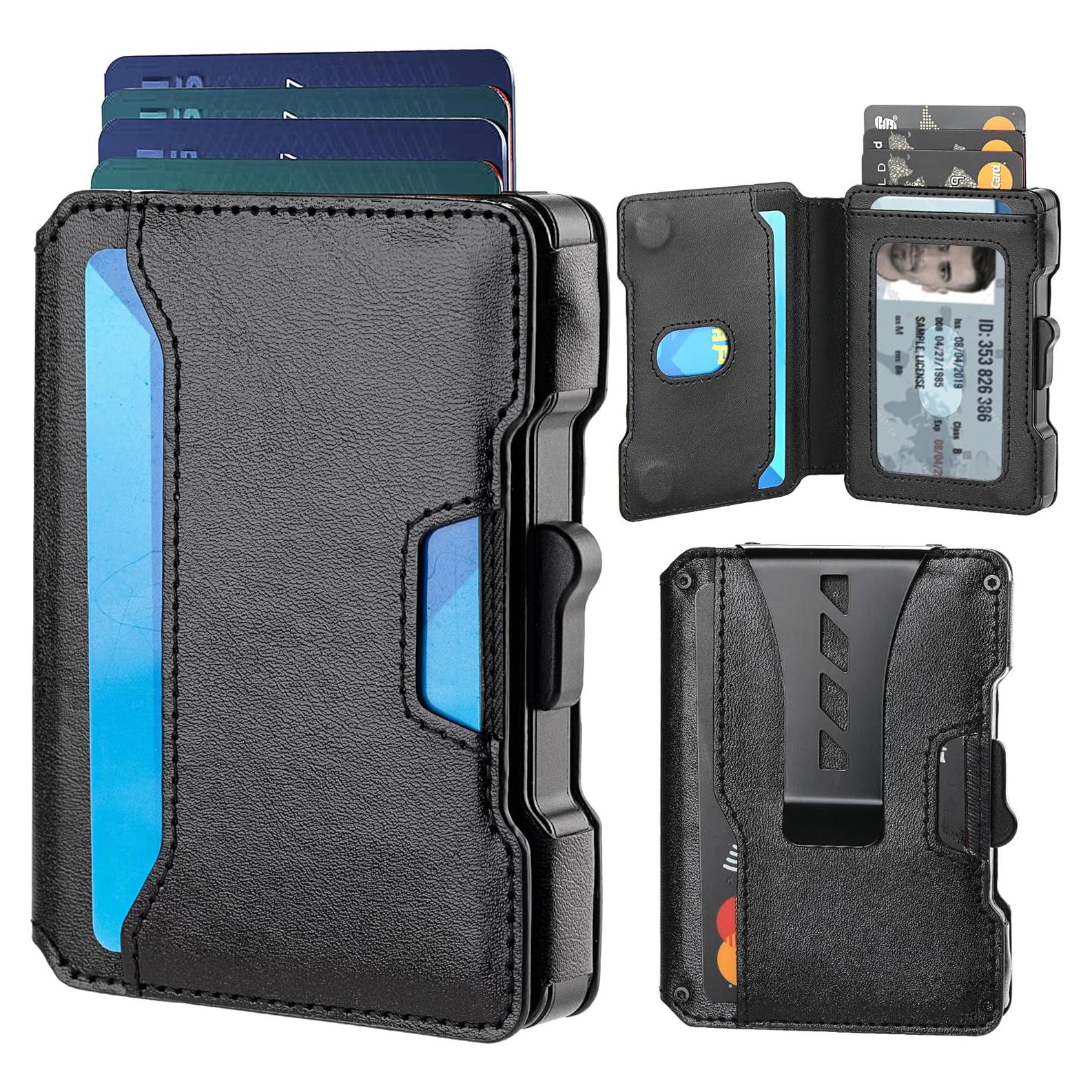 Billetera delgada AIRZOO con bloqueo RFID y clip, Negro