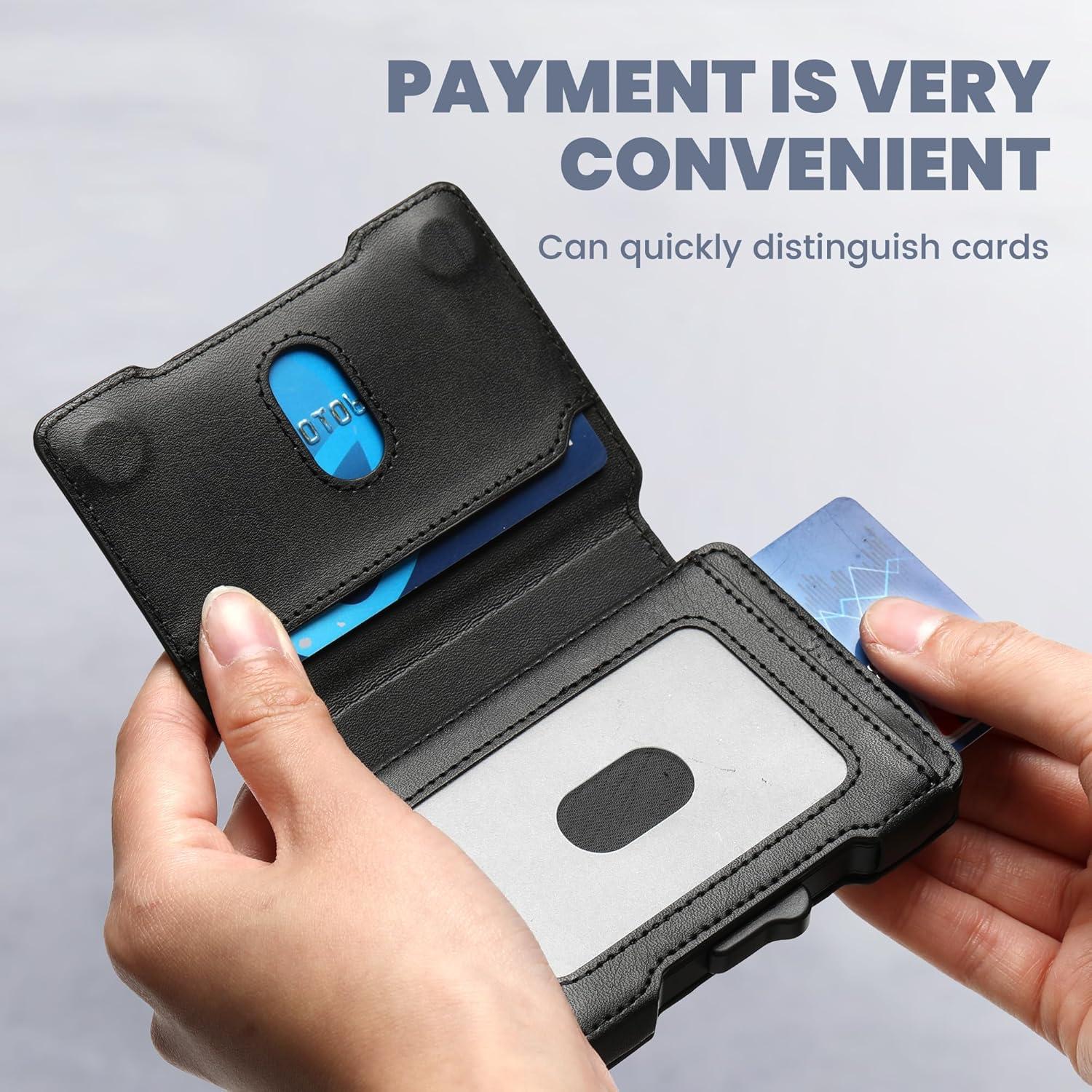 Billetera delgada AIRZOO con bloqueo RFID y clip, Negro