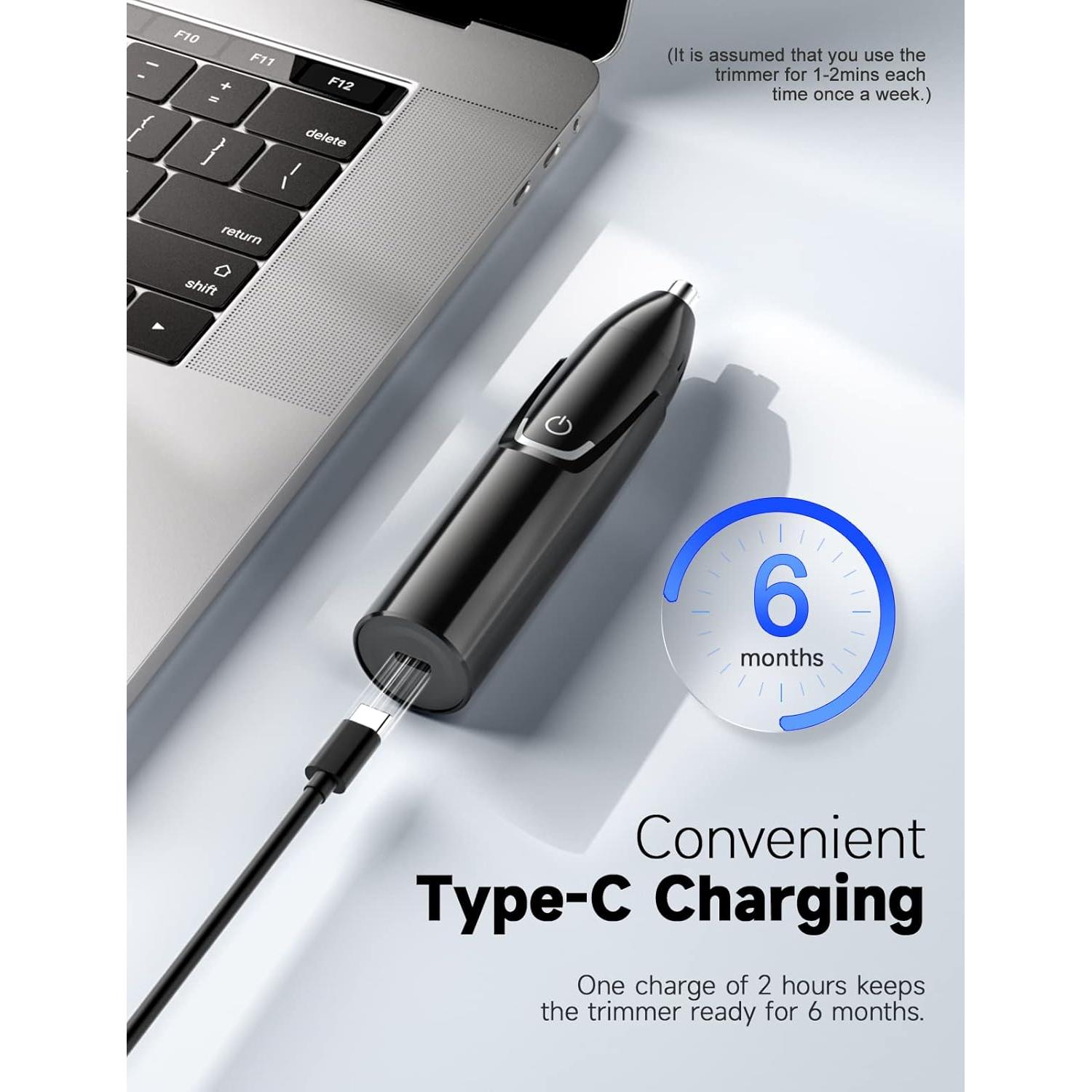 Recortadora de Vello Nasal y Facial Recargable TC-011 Negro