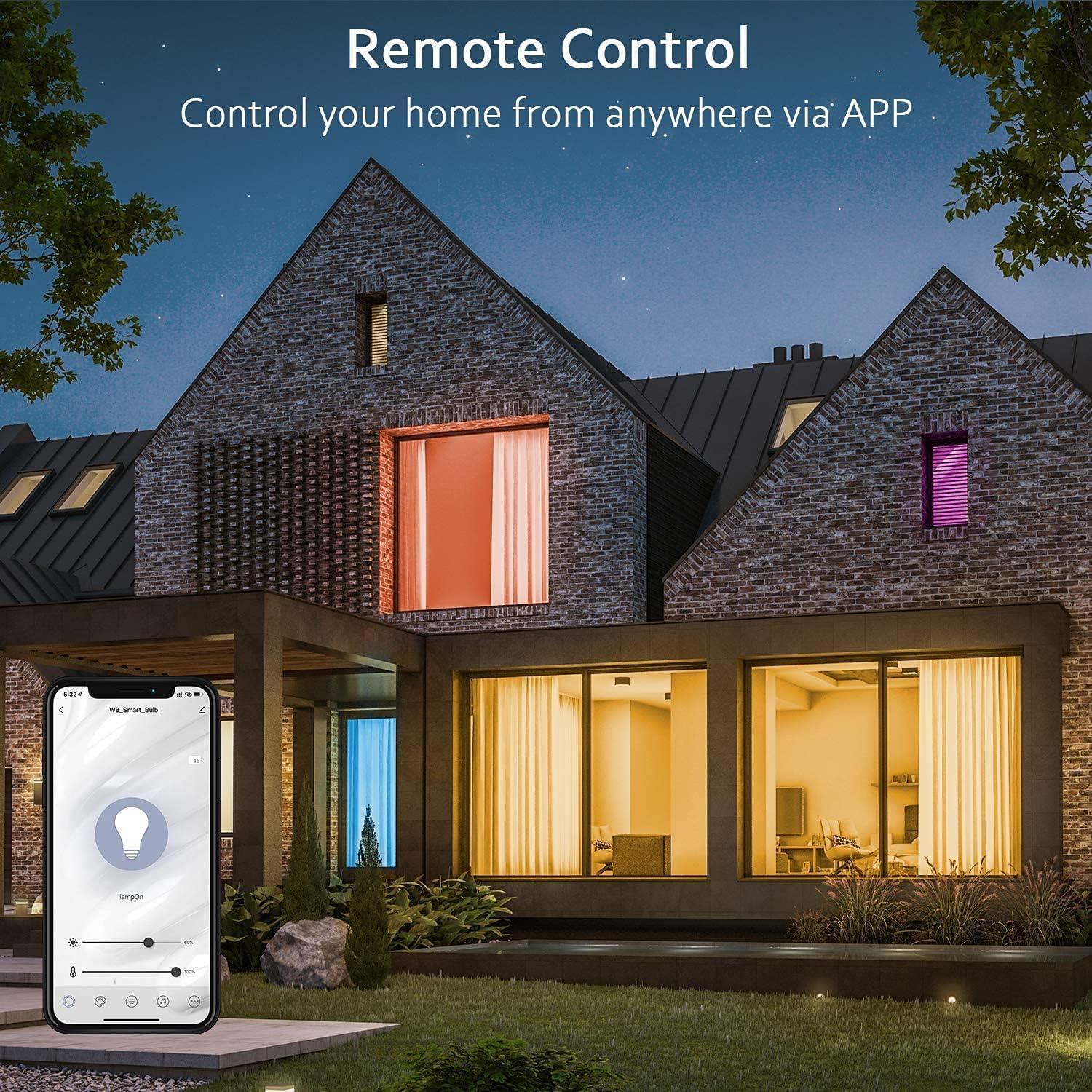 Bombilla Inteligente LED RGB WiFi Peteme E26 60W 1 Paquete