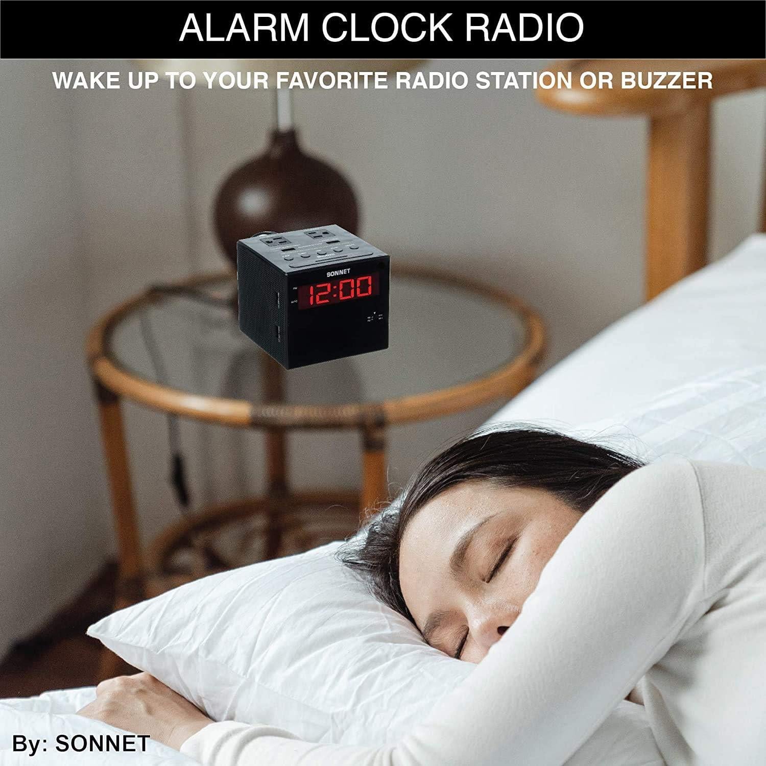 Reloj Despertador Digital Sonnet R14-14 con Estación de Carga USB