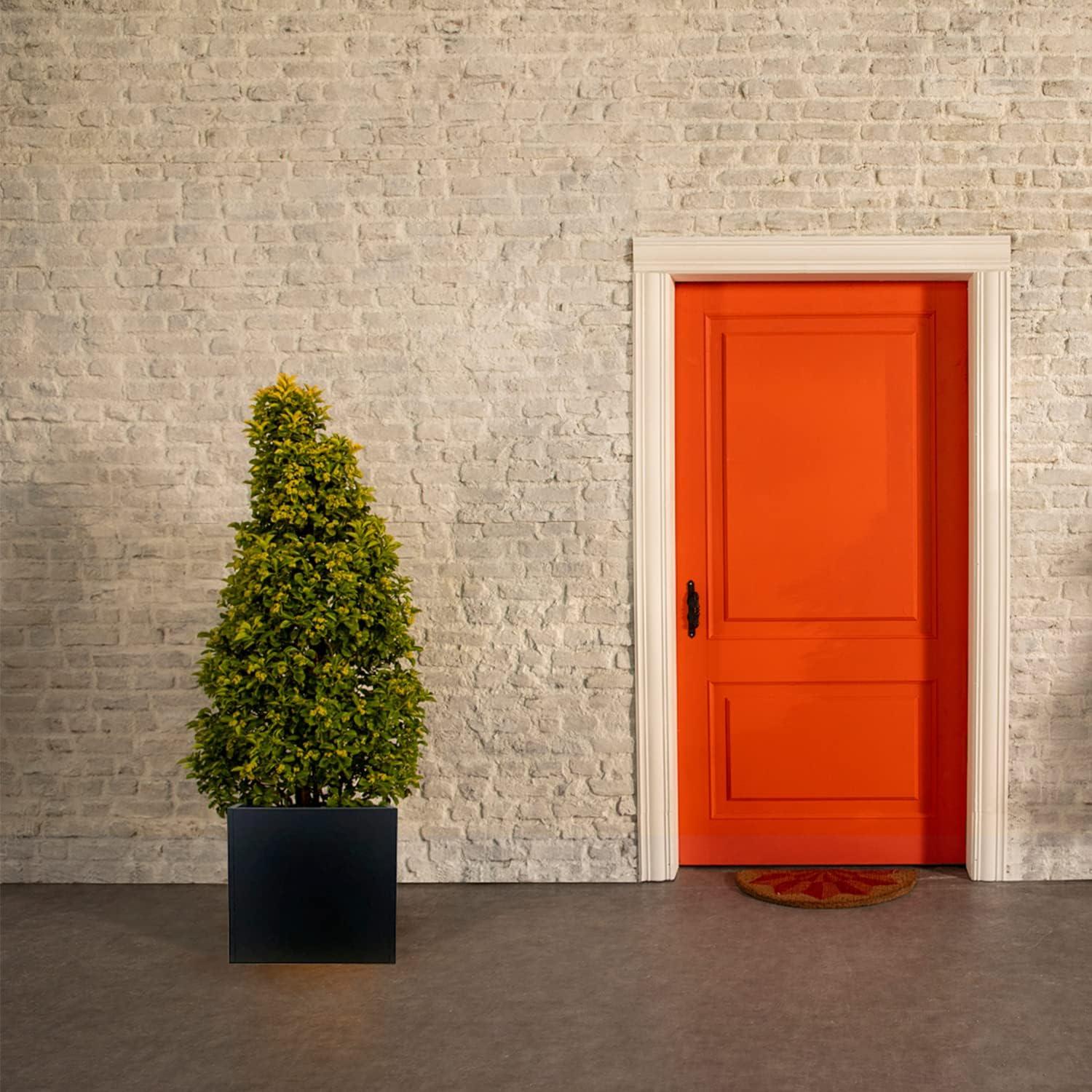 Maceta Cuadrada Negra GZGNEEVL 40.64 cm Acero Galvanizado