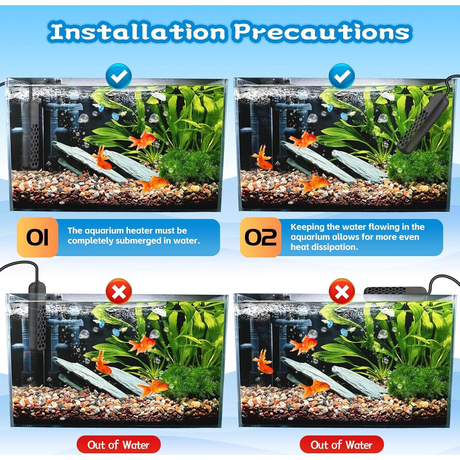 Calentador de Acuario HTSPPXT 100W Ajustable con Control LED