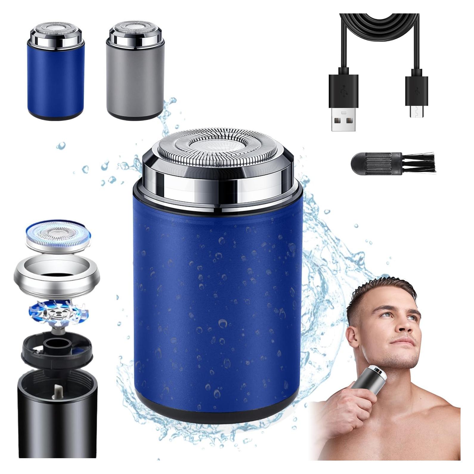 Mini Afeitadora Eléctrica Denir Bonee FN9 Recargable USB Azul