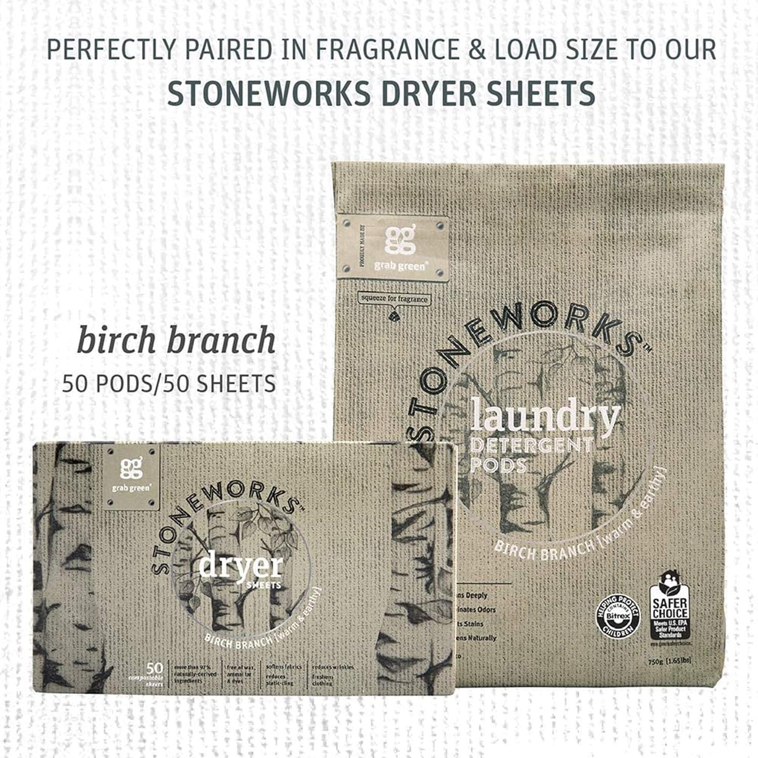 Cápsulas de Detergente para Ropa Grab Green 748g Rama de Abedul