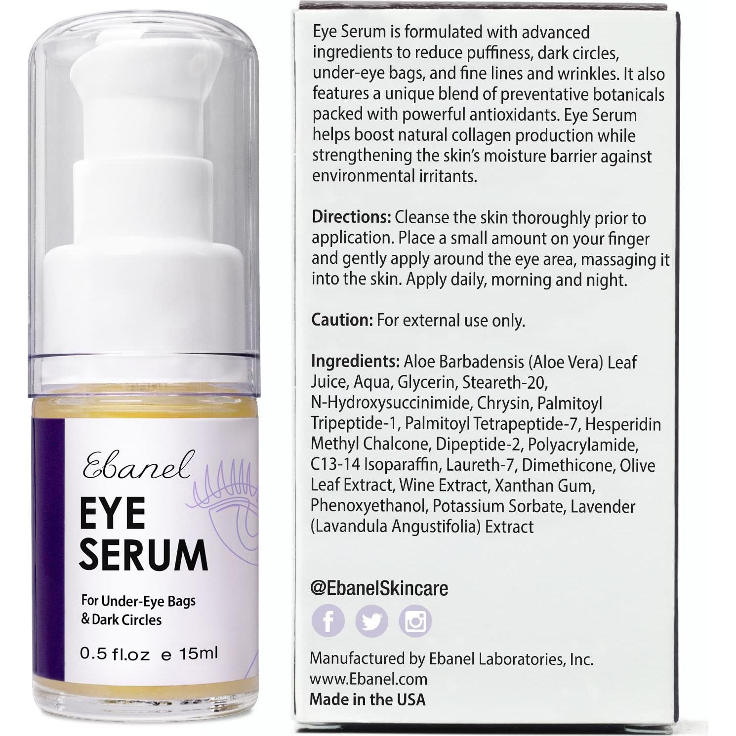 Suero para los Ojos Ebanel 15ml con Péptidos y Extractos