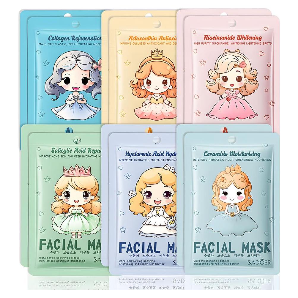 Set de 12 Máscaras Faciales Hidratantes FeiCuiYun para Todo Tipo de Piel