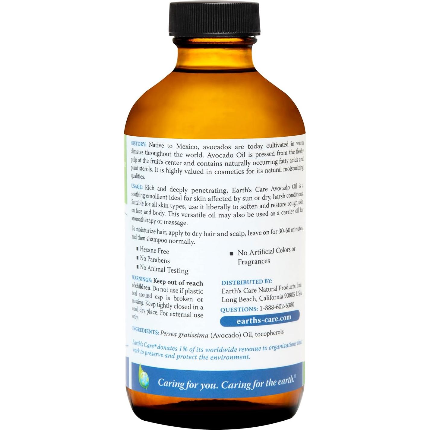 Aceite de Aguacate Earth's Care 236.6 ml para Cabello y Piel