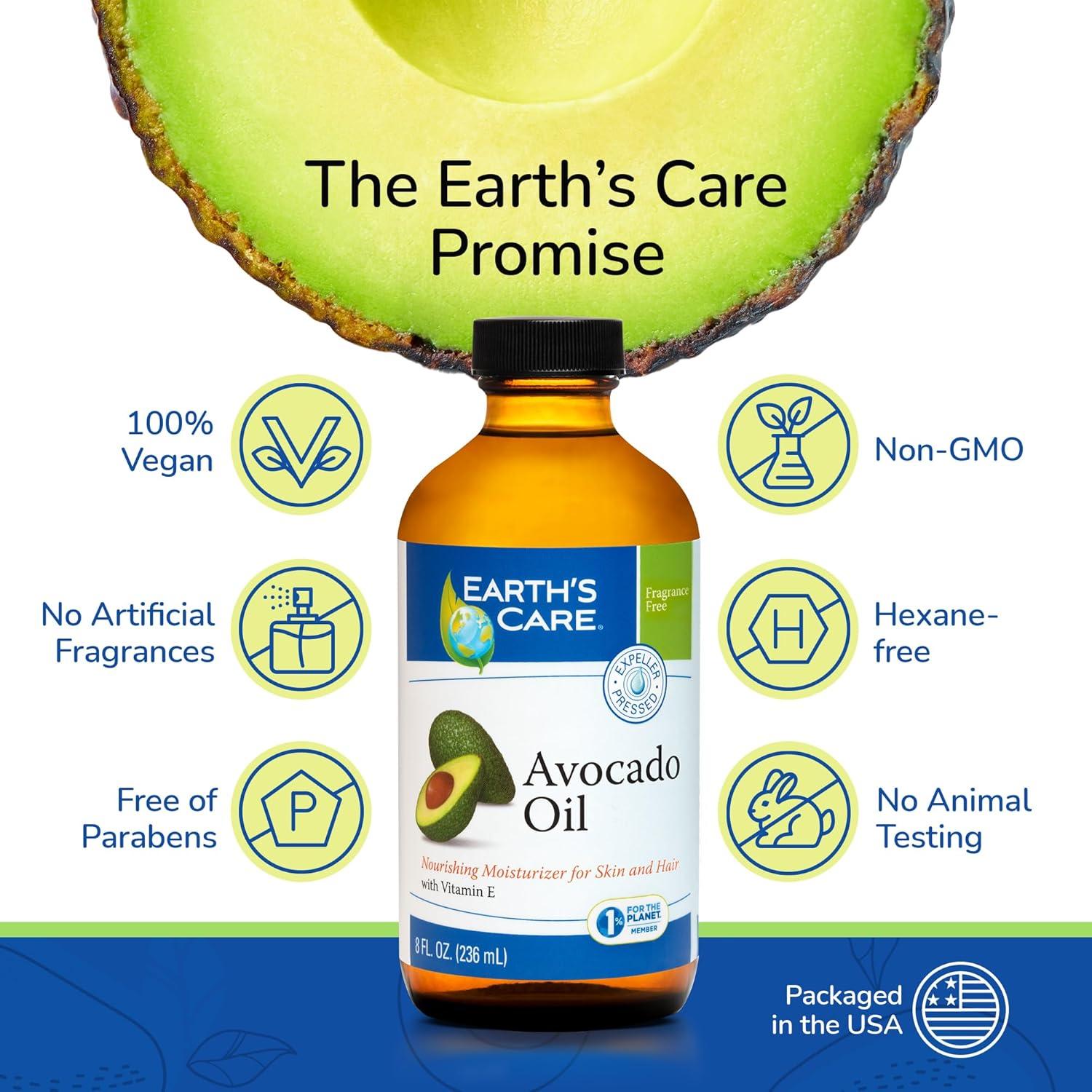 Aceite de Aguacate Earth's Care 236.6 ml para Cabello y Piel