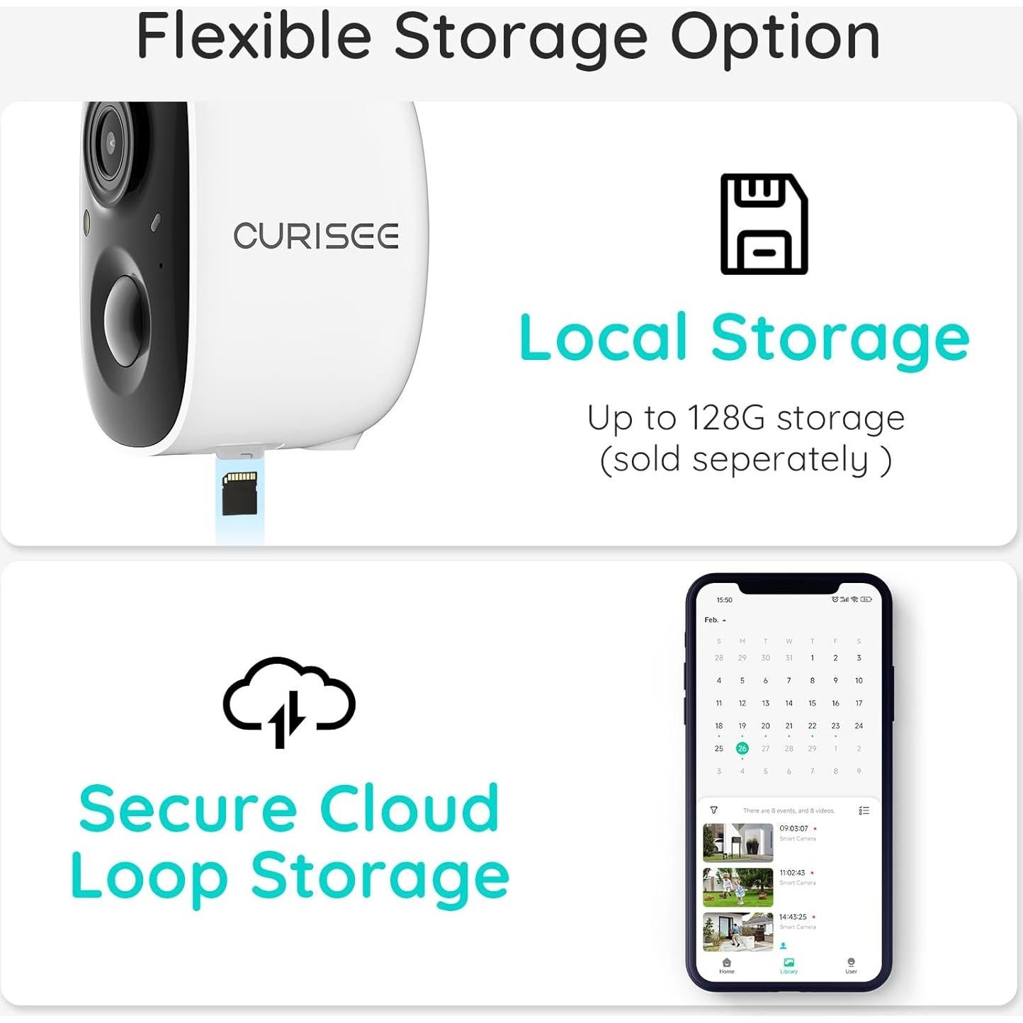 Cámara de Seguridad Inalámbrica CURISEE 2K IP65 Exterior