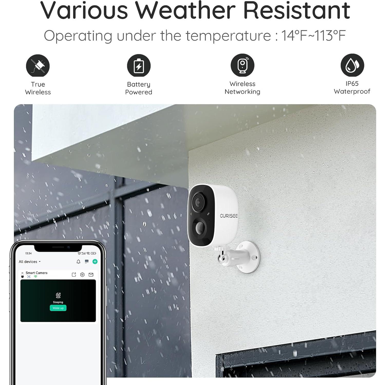 Cámara de Seguridad Inalámbrica CURISEE 2K IP65 Exterior