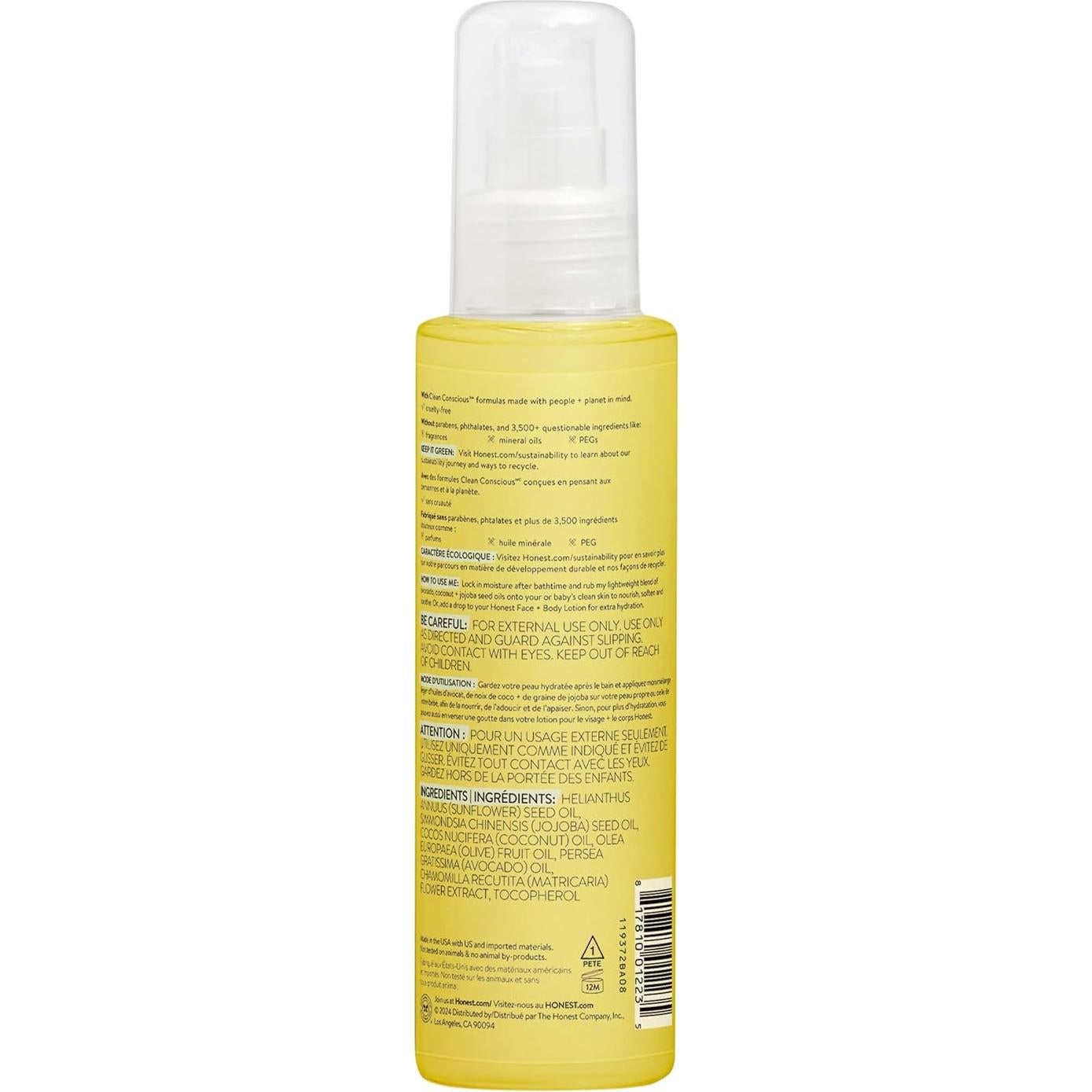 Aceite Corporal Hidratante The Honest Company 118 ml Vegano