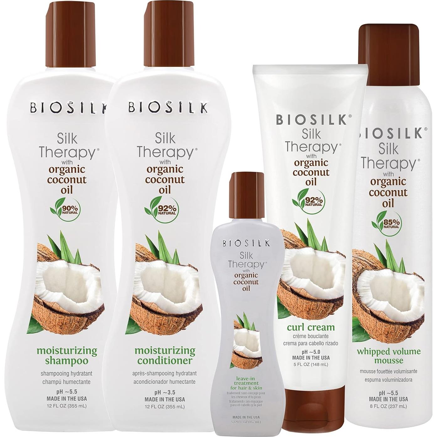 Tratamiento Sin Enjuague Biosilk con Aceite de Coco 64 ml