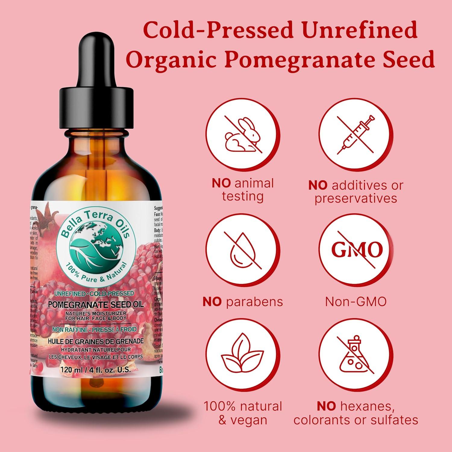 Aceite de Semilla de Granada Orgánico Bella Terra 236 ml - Hidratante