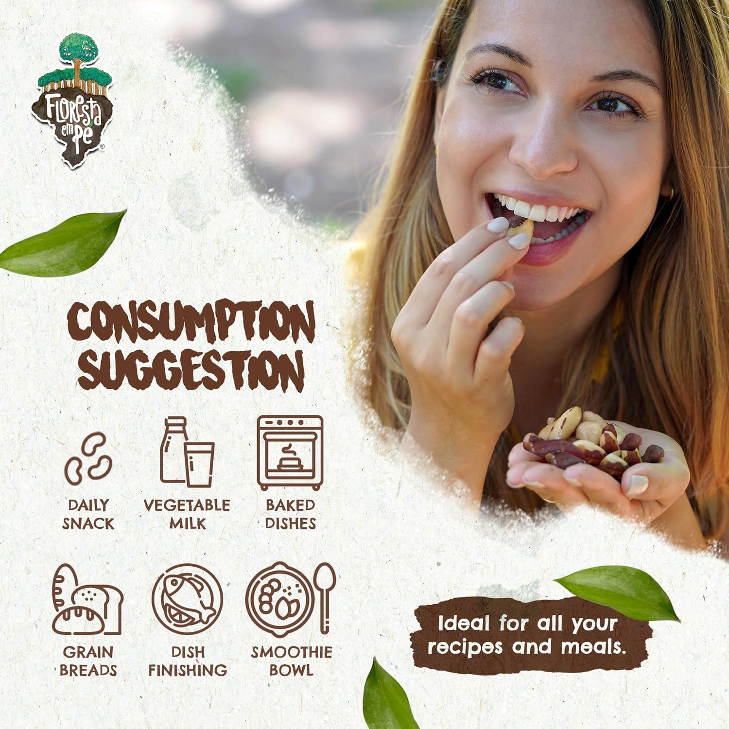 Nueces de Brasil Orgánicas Floresta en Pie 425g Crudas Sin Sal