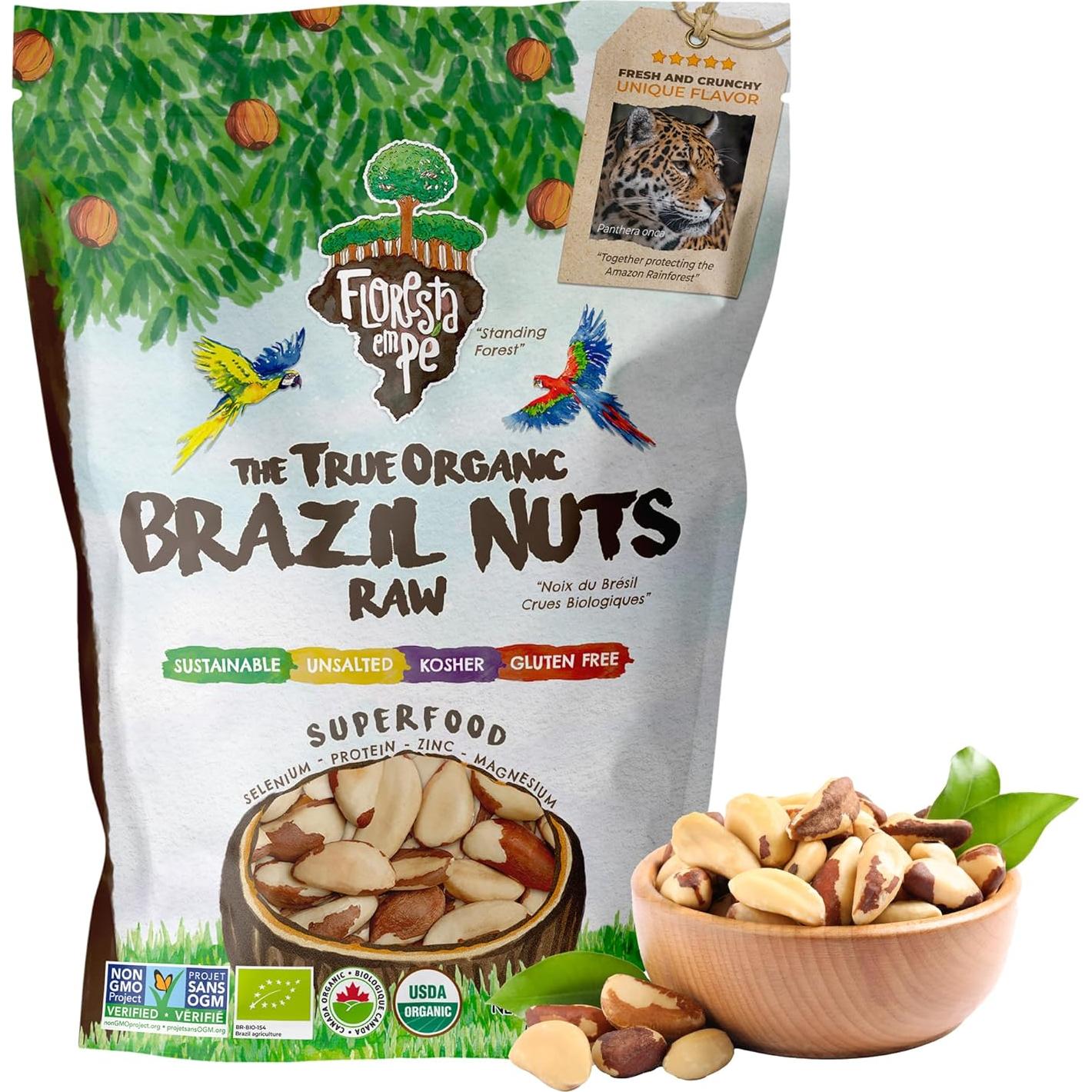 Nueces de Brasil Orgánicas Floresta en Pie 425g Crudas Sin Sal
