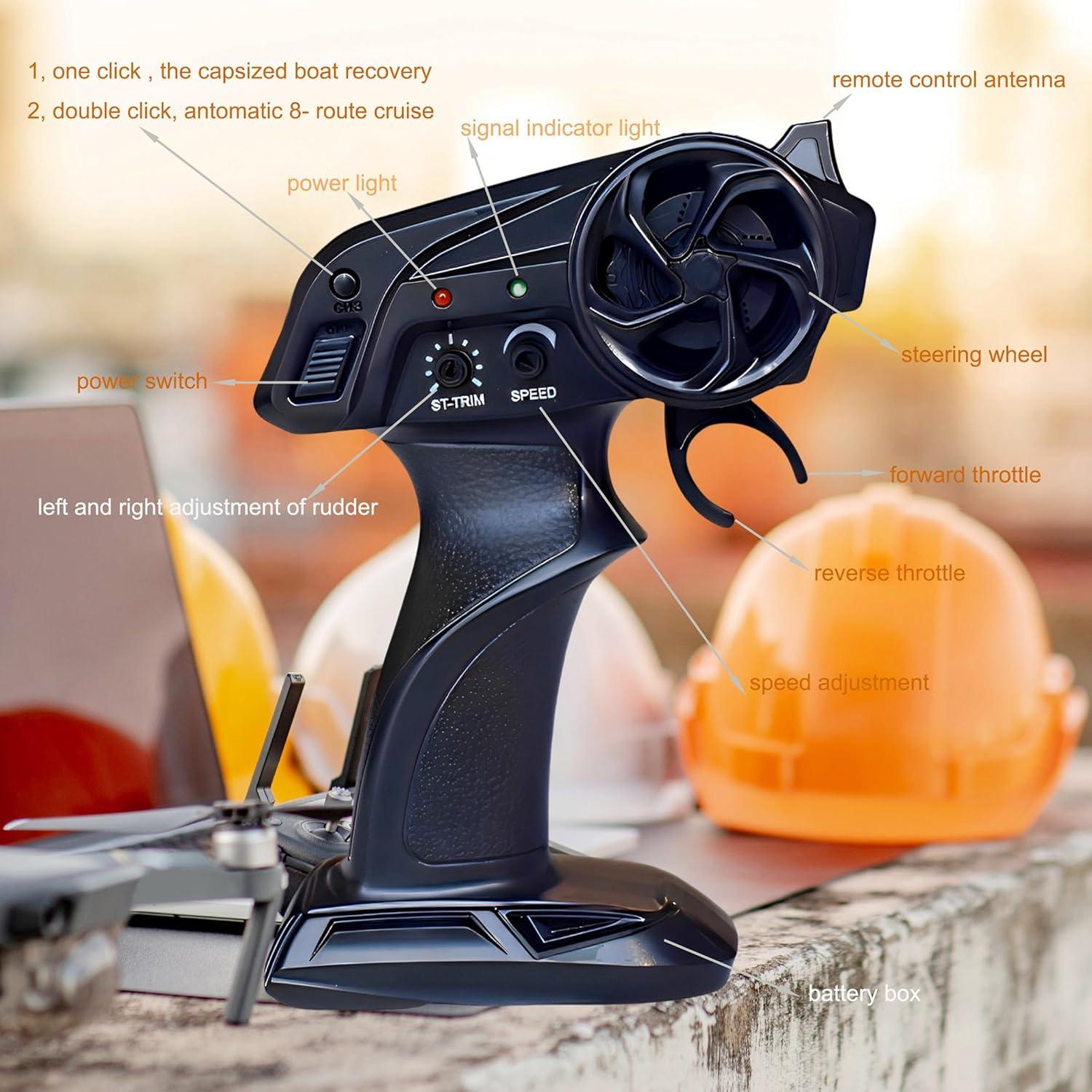 Barco RC DZH808 de alta velocidad 37 km/h con autoenderezado