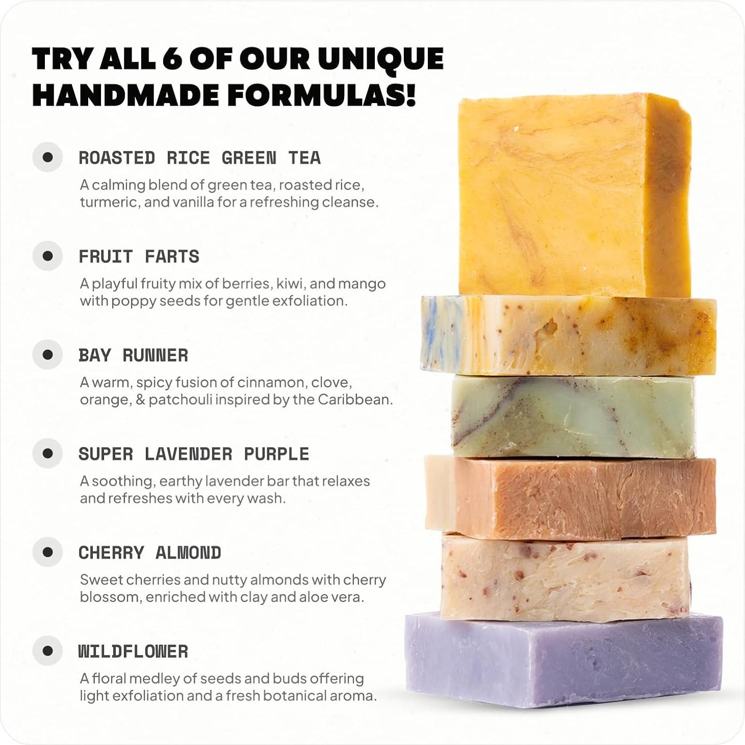 Jabón Natural en Barra Iron Lion - Paquete Asortido 6 Aromas