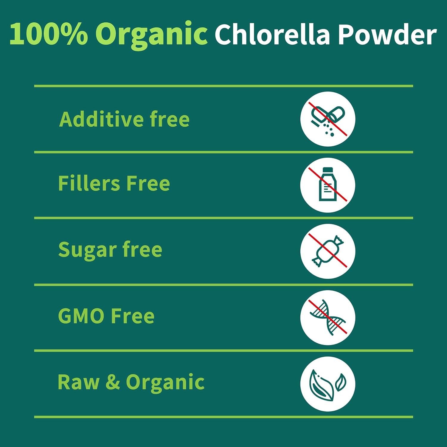 Polvo de Chlorella Natural HUDETEX 226.8 g - Vegano, Rico en Proteínas