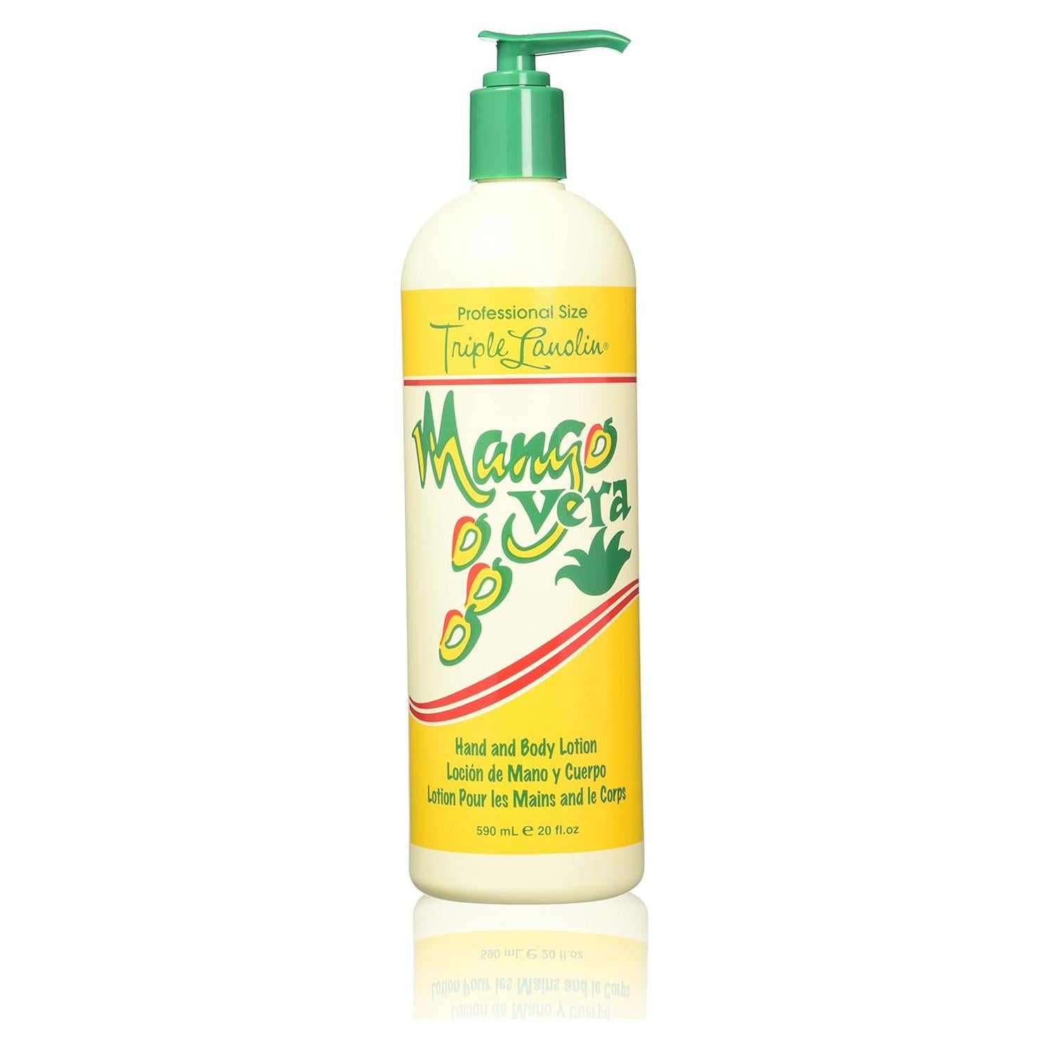 Loción de Aloe Vera Triple Lanolin Mango 20 oz Paquete 12