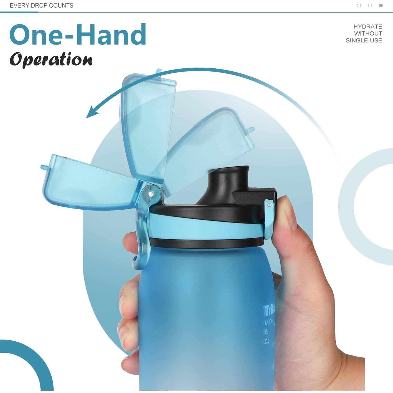 Botella de Agua Reutilizable Opard 900ml Azul Púrpura