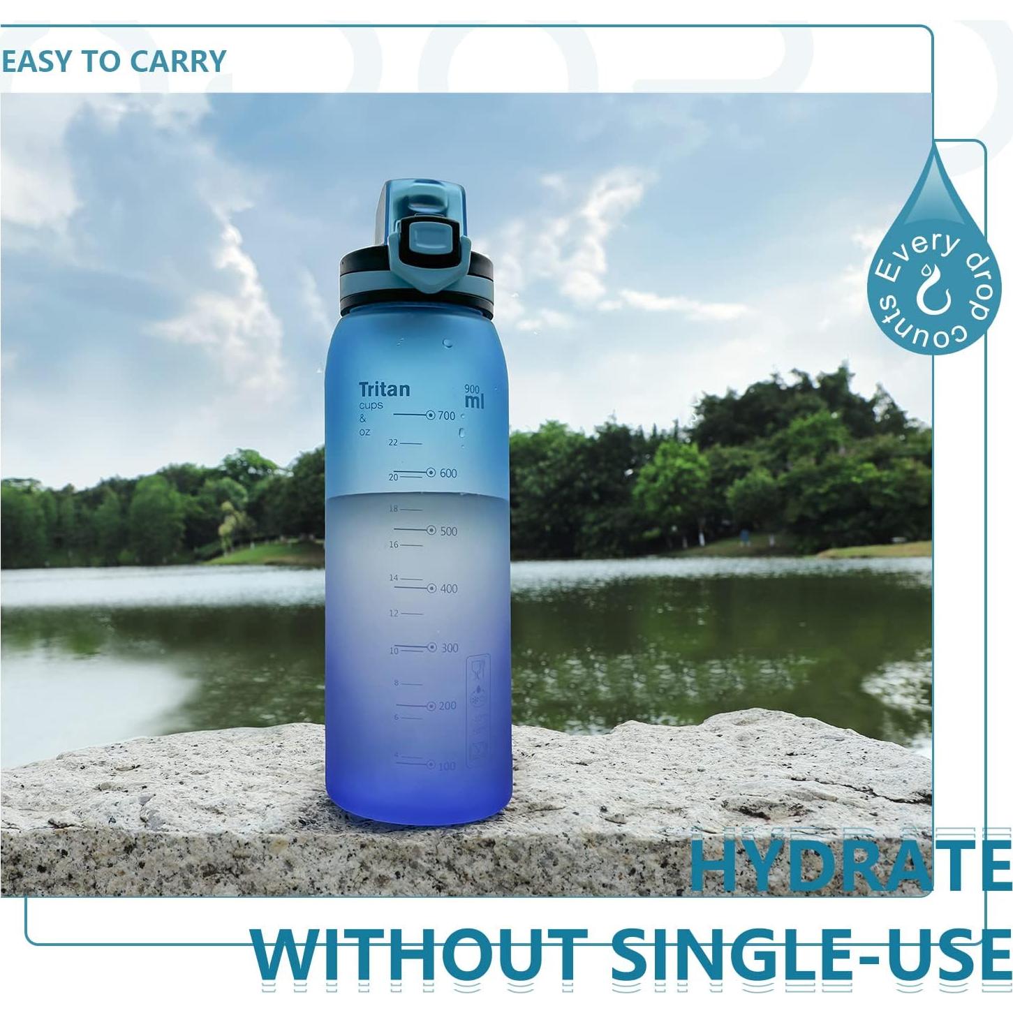 Botella de Agua Reutilizable Opard 900ml Azul Púrpura