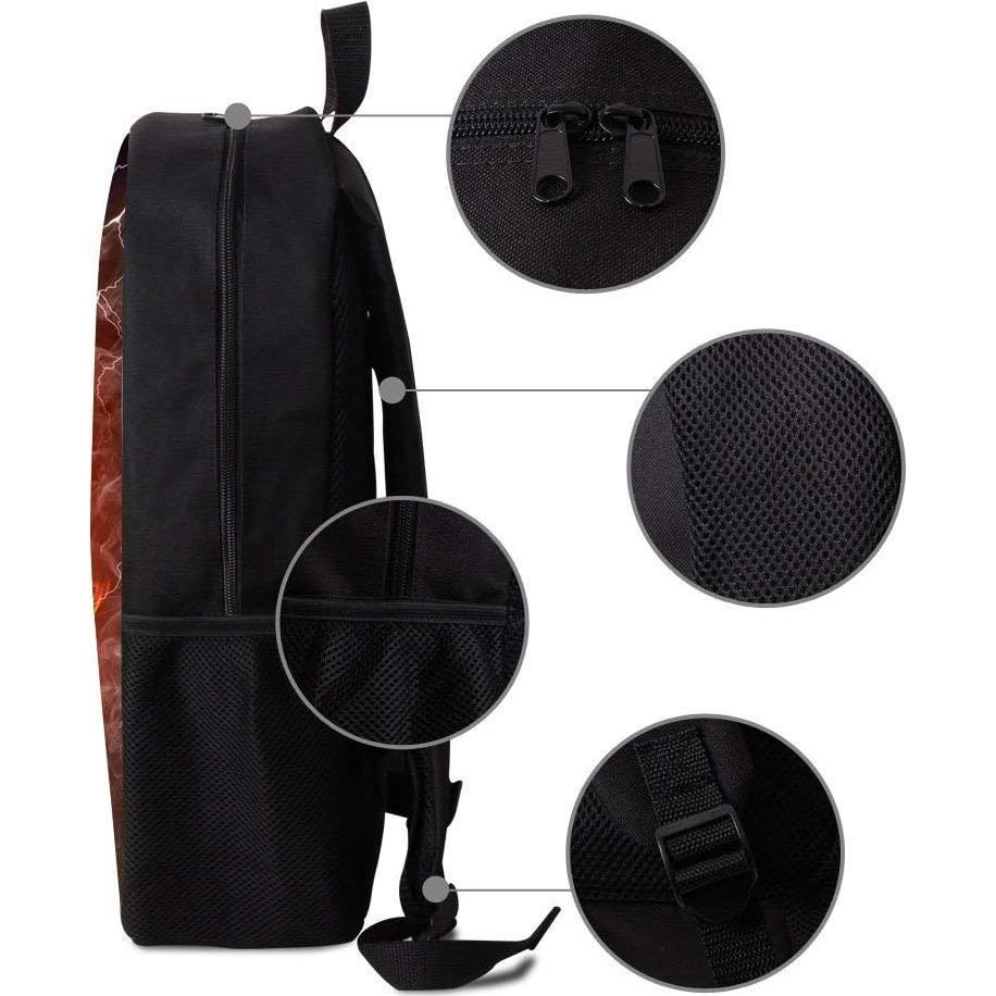 Mochila Escolar 17" Patrón 3D Béisbol para Niños y Adultos