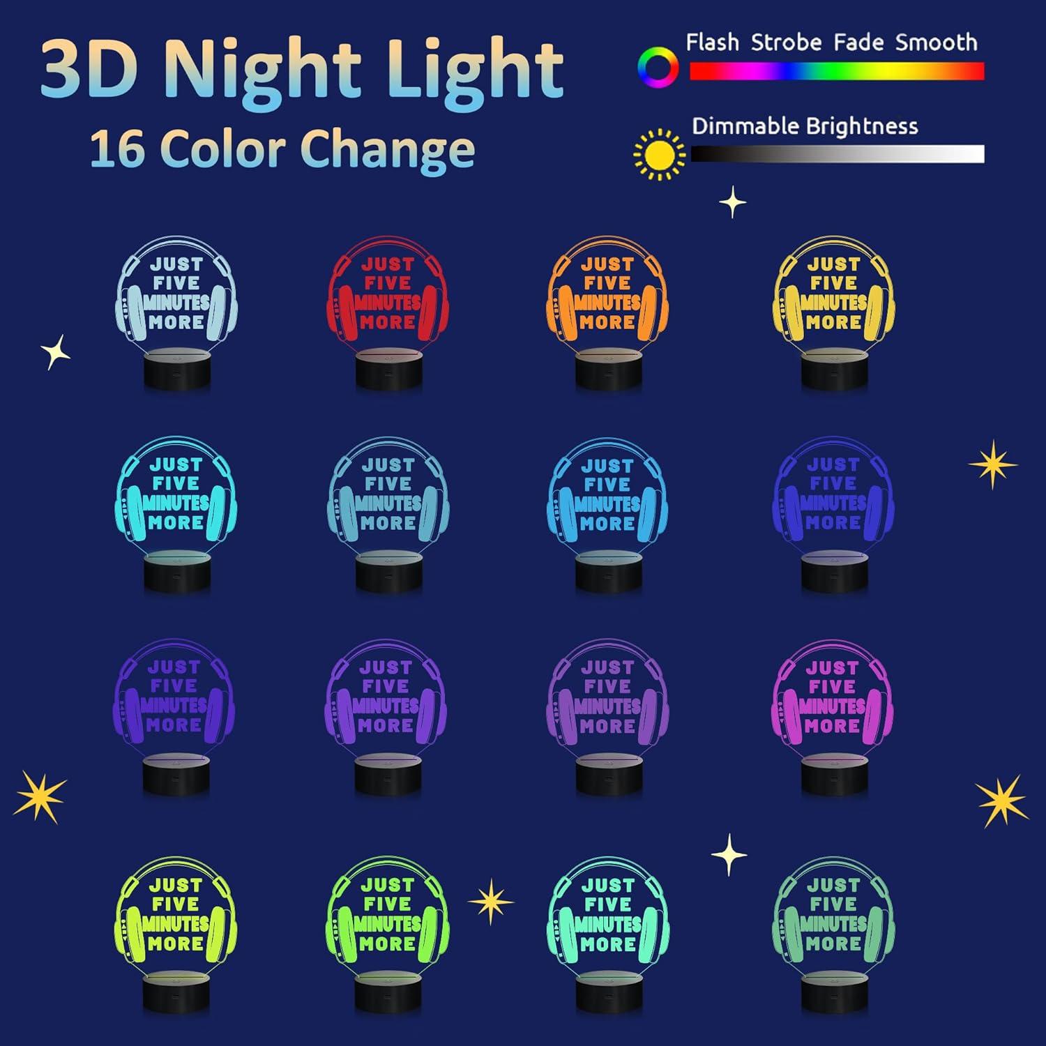 Lámpara Nocturna 3D Attivolife Juego 2 Control Remoto 16 Colores