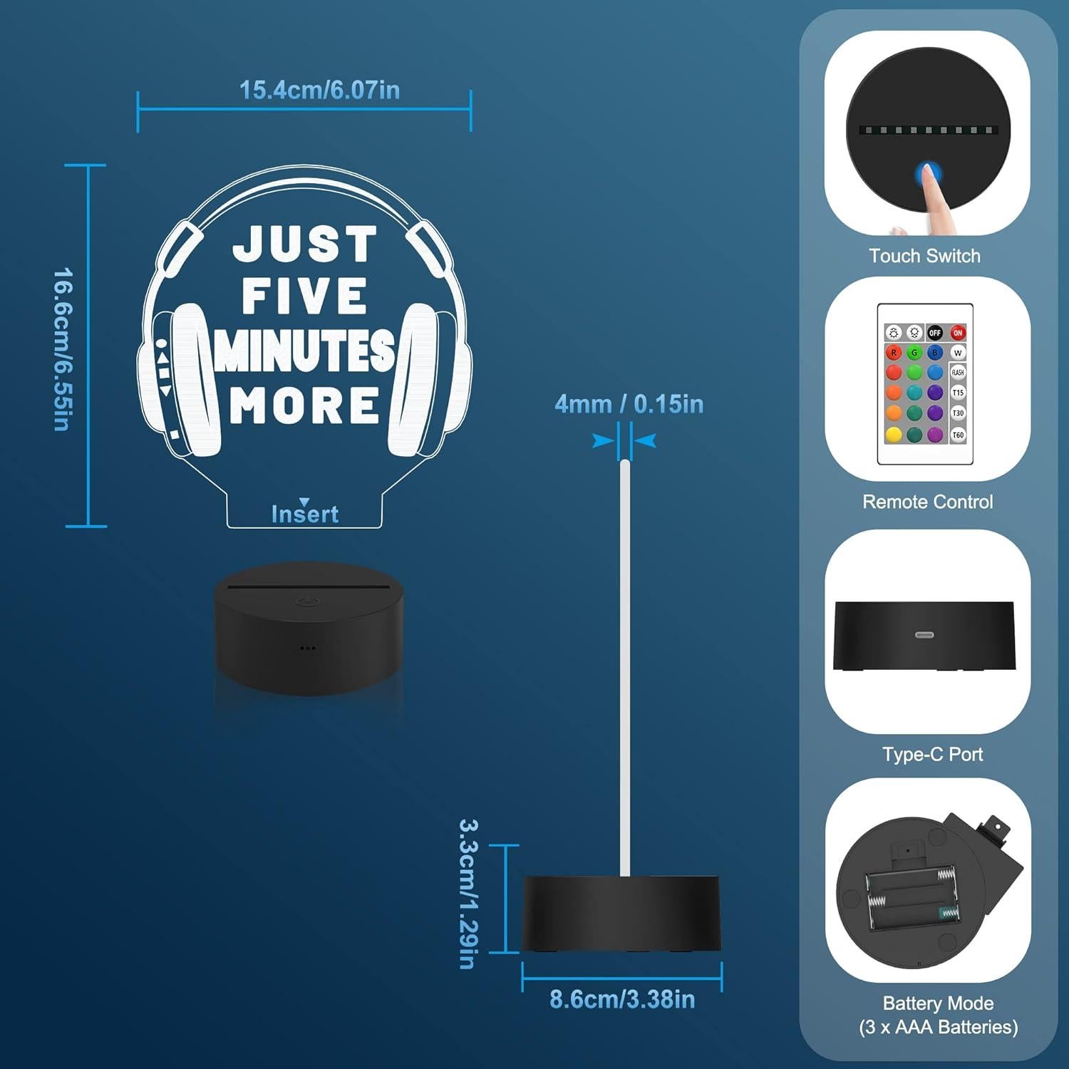 Lámpara Nocturna 3D Attivolife Juego 2 Control Remoto 16 Colores