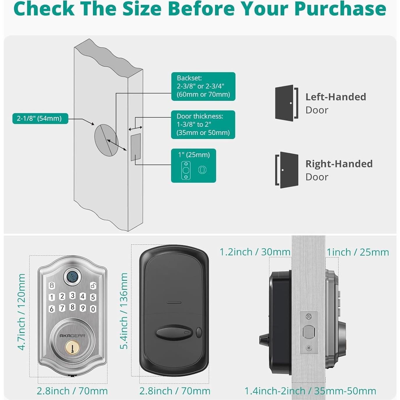 Cerradura Biométrica AkaGear DS10 Pro con Bluetooth