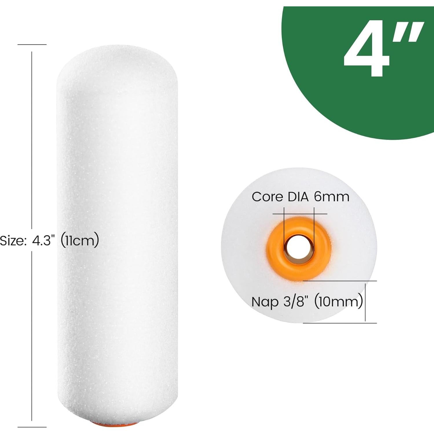 Rodillo de Pintura Mini Voomey 10 Cubiertas 4 Pulgadas