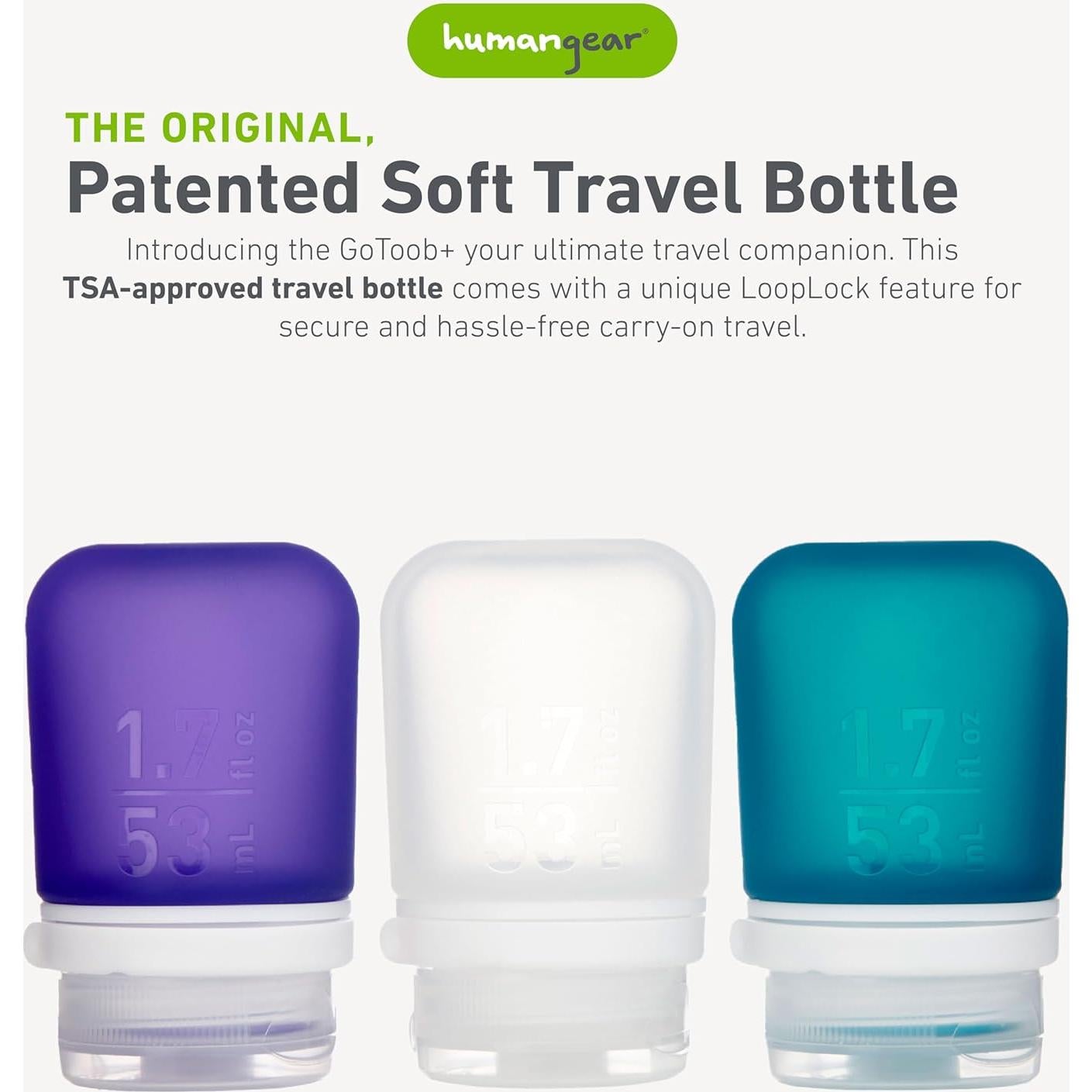 Botellas de Silicona Reutilizables humangear GoToob+ 3 Pzs 50ml