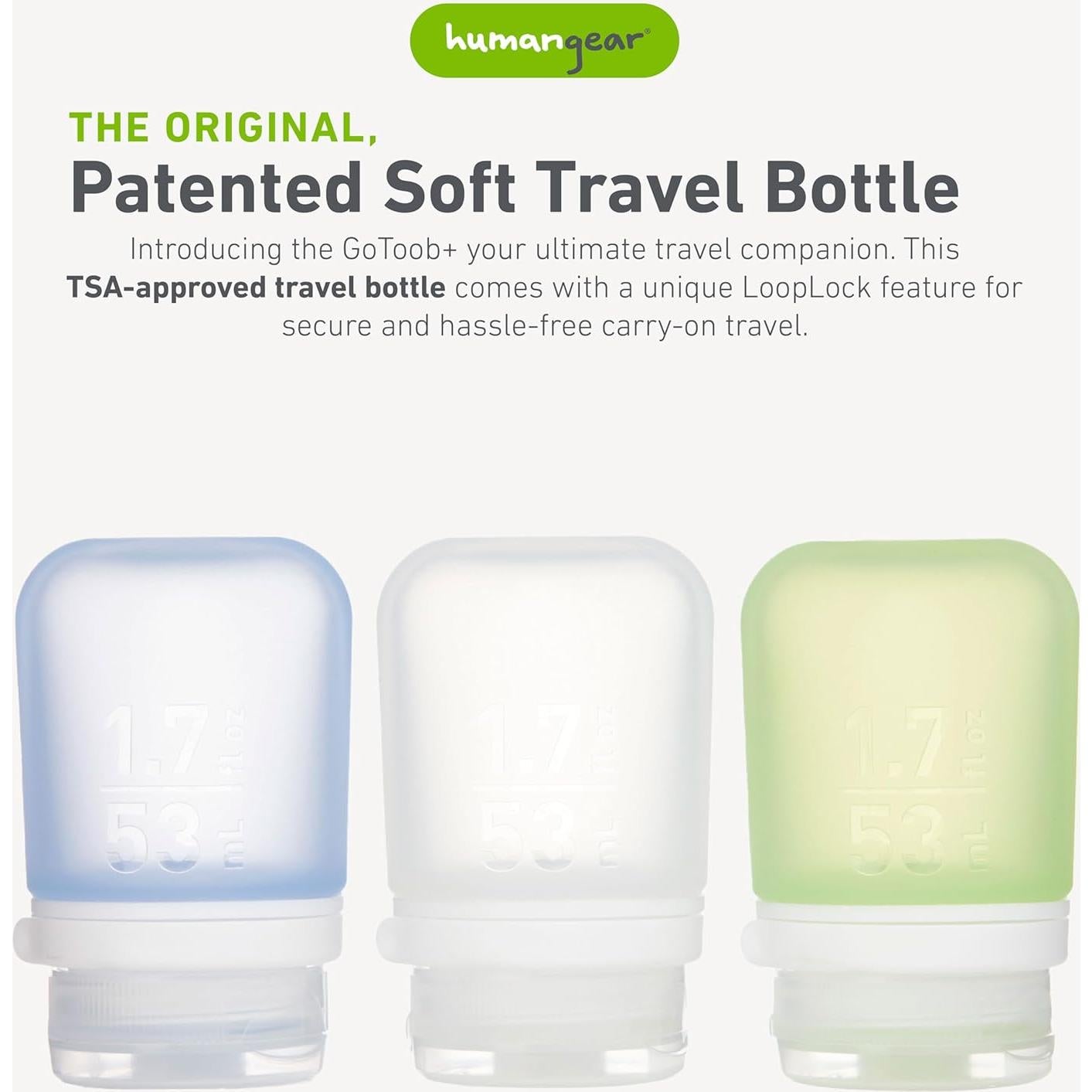 Botella de Viaje Silicona Reutilizable humangear GoToob+ 50ml