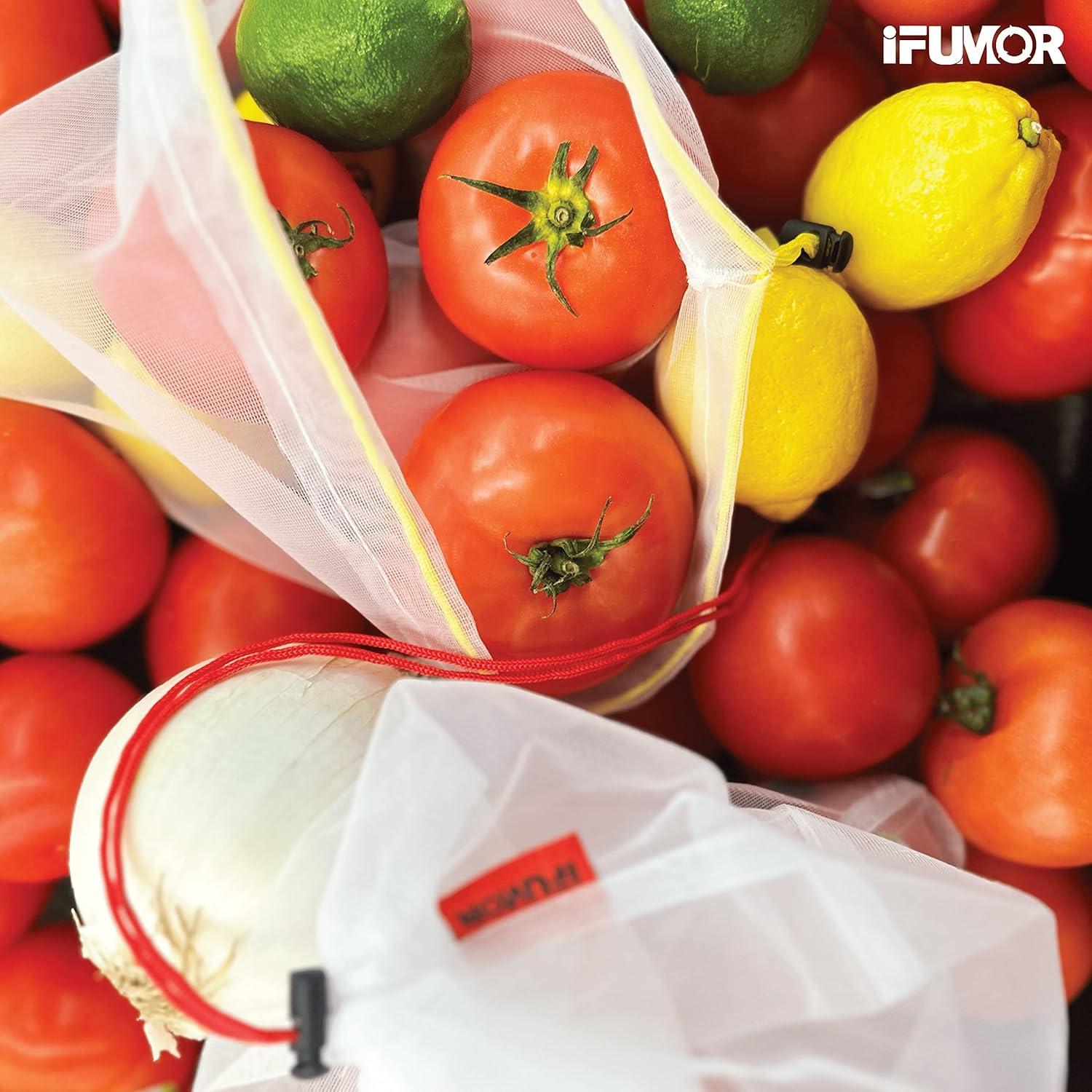 Paquete de 9 Bolsas de Malla Reutilizables iFUMOR Ecológicas