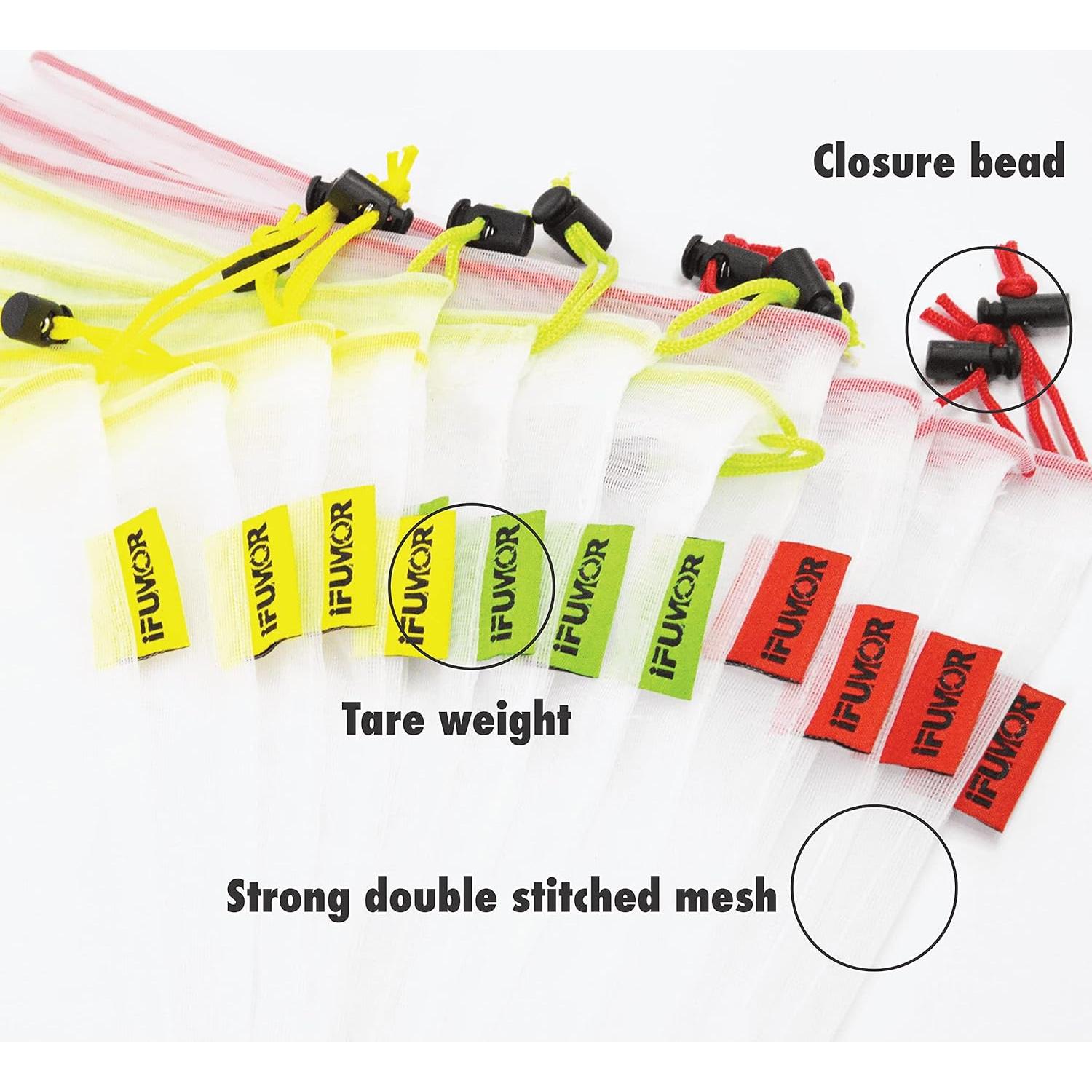 Paquete de 9 Bolsas de Malla Reutilizables iFUMOR Ecológicas