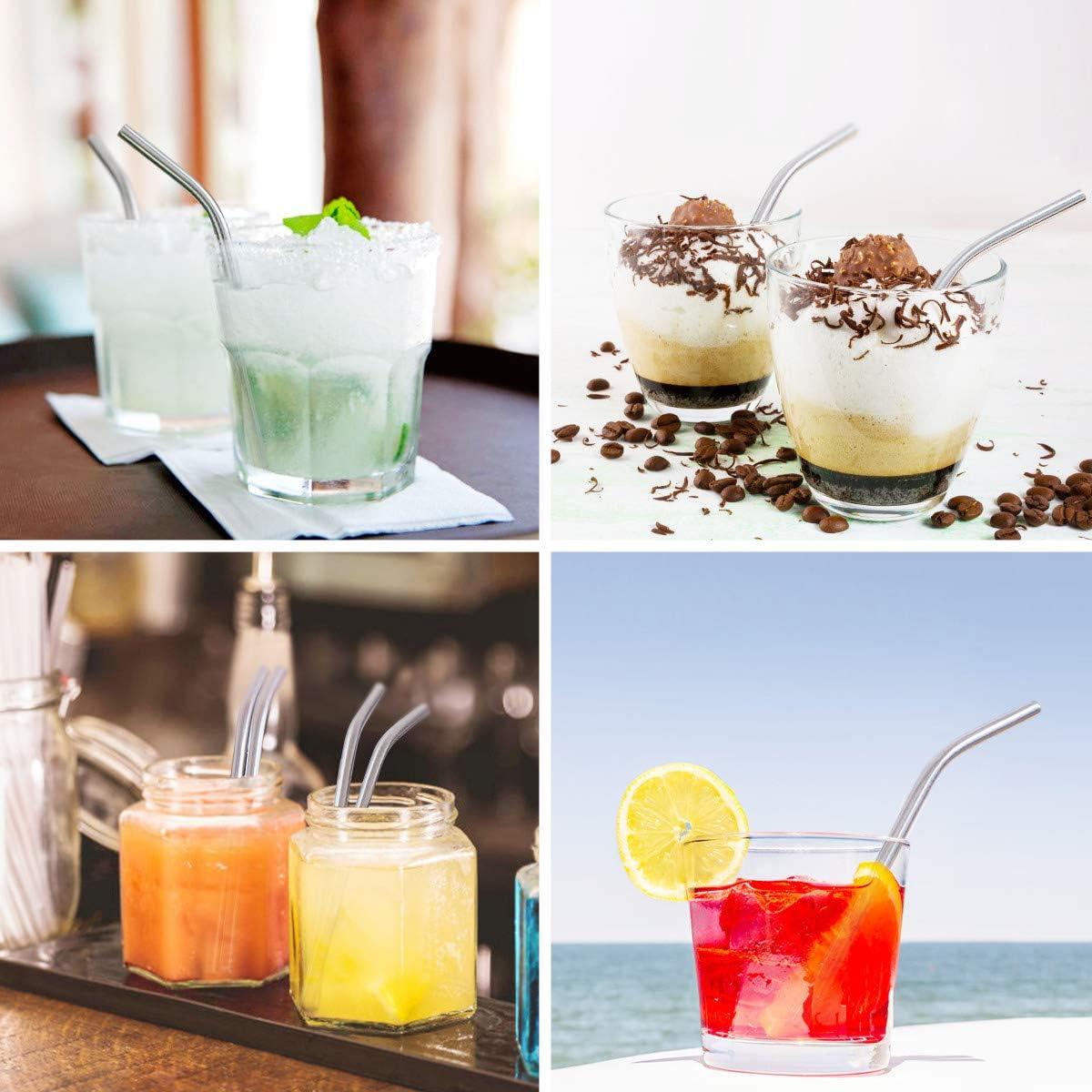 Pajitas Cortas de Acero Inoxidable Teivio 15 cm 8 Piezas