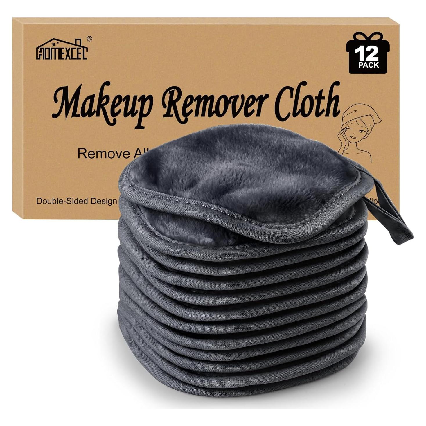 Paquete de 12 Paños Desmaquillantes Reutilizables HOMEXCEL 12.7 cm Negro